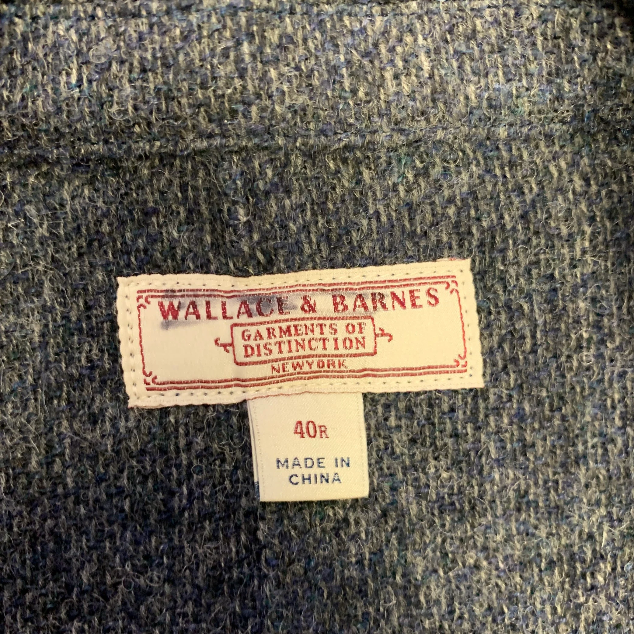 WALLACE & BARNES Chest Size 40 Grey Textured Wool Blend Notch Lapel Sport Coat - Image 6
