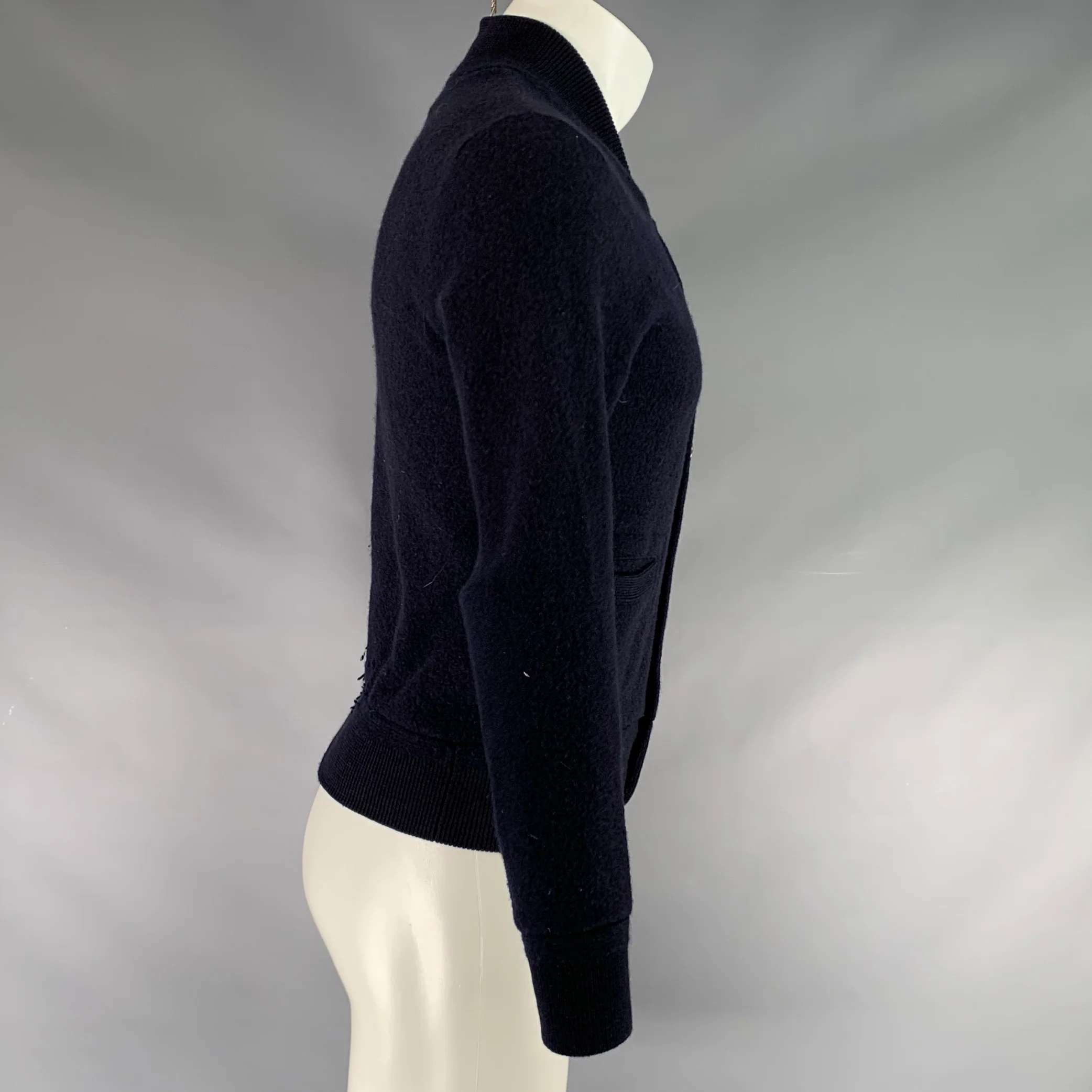 WALLACE & BARNES Size S Navy Merino Wool 2 pockets Cardigan - Image 2