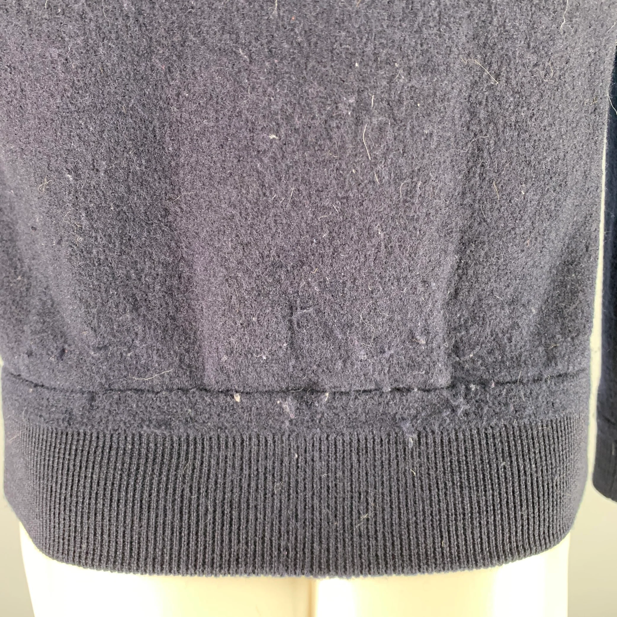 WALLACE & BARNES Size S Navy Merino Wool 2 pockets Cardigan - Image 4