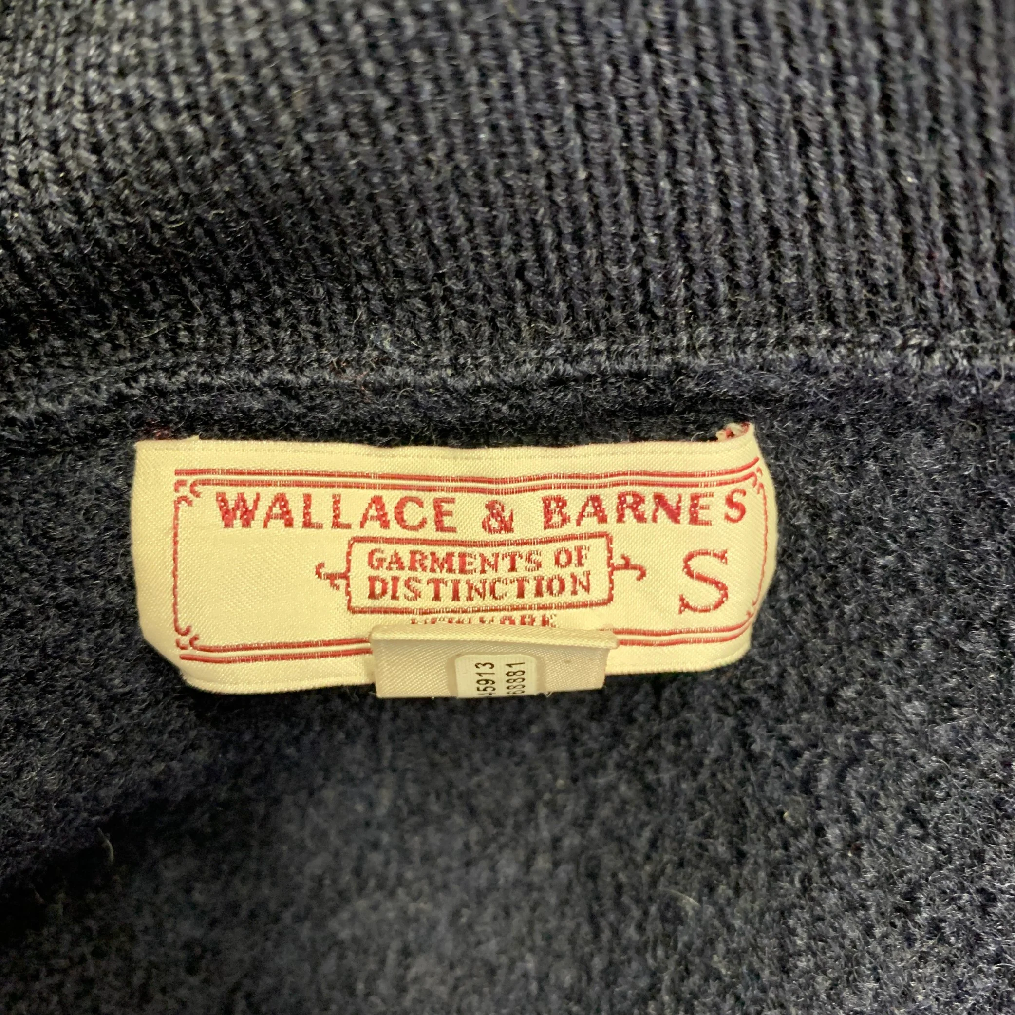 WALLACE & BARNES Size S Navy Merino Wool 2 pockets Cardigan - Image 5