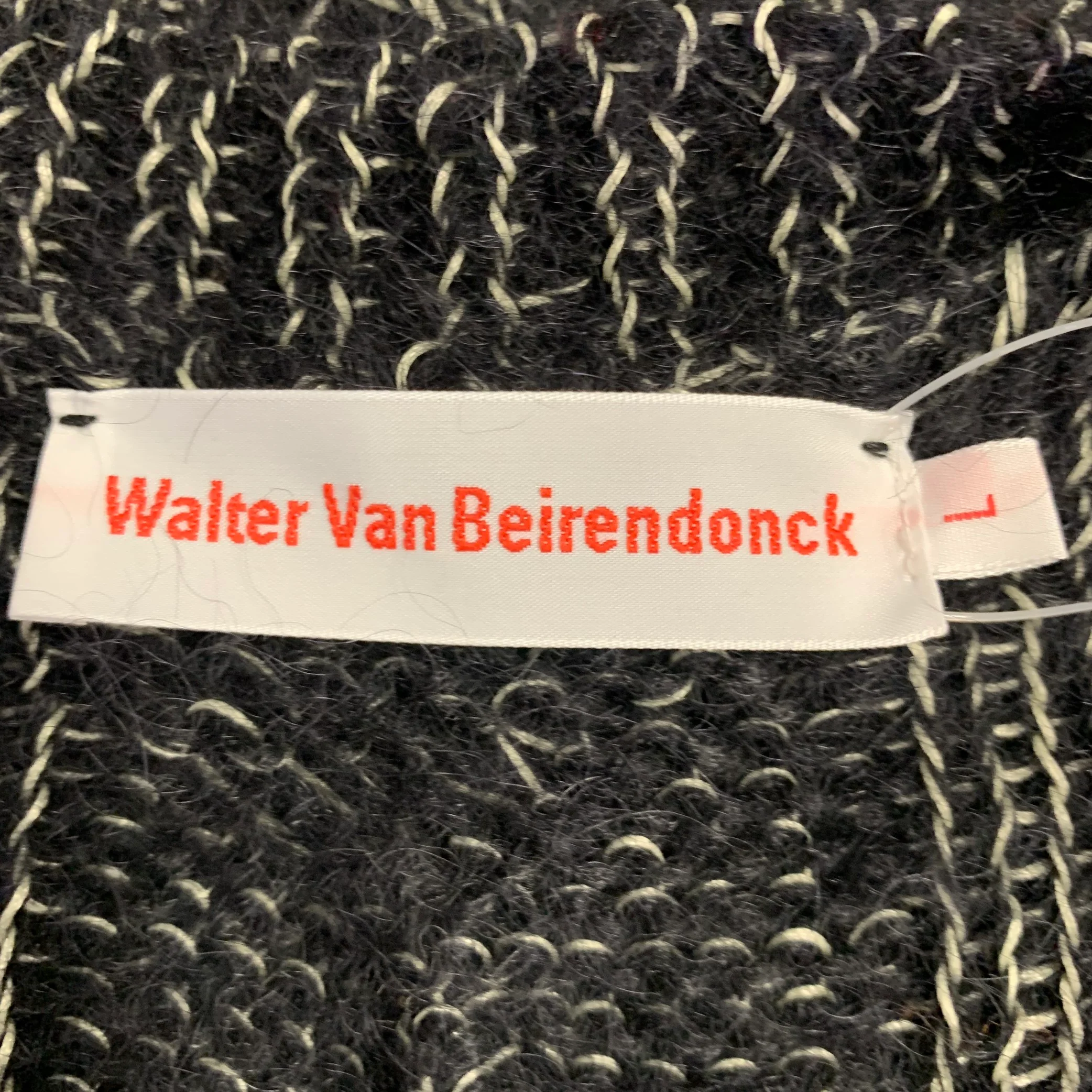 WALTER VAN BEIRENDONCK 2022 Size L Black Superkid Mohair Sweater Vest - Image 5