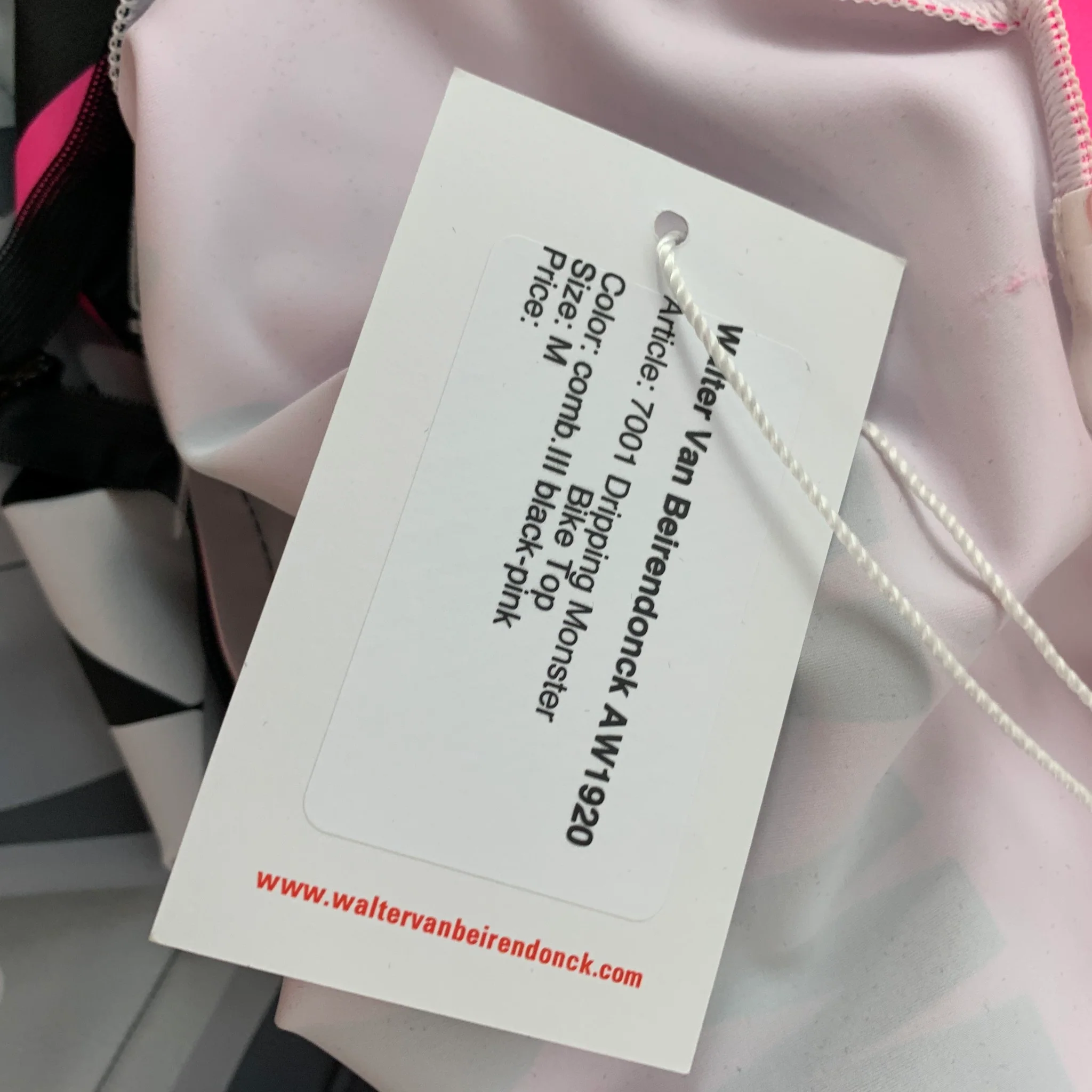 WALTER VAN BEIRENDONCK FW19 Size M Black Pink Monster Graphic Jersey Bike Top - Image 5