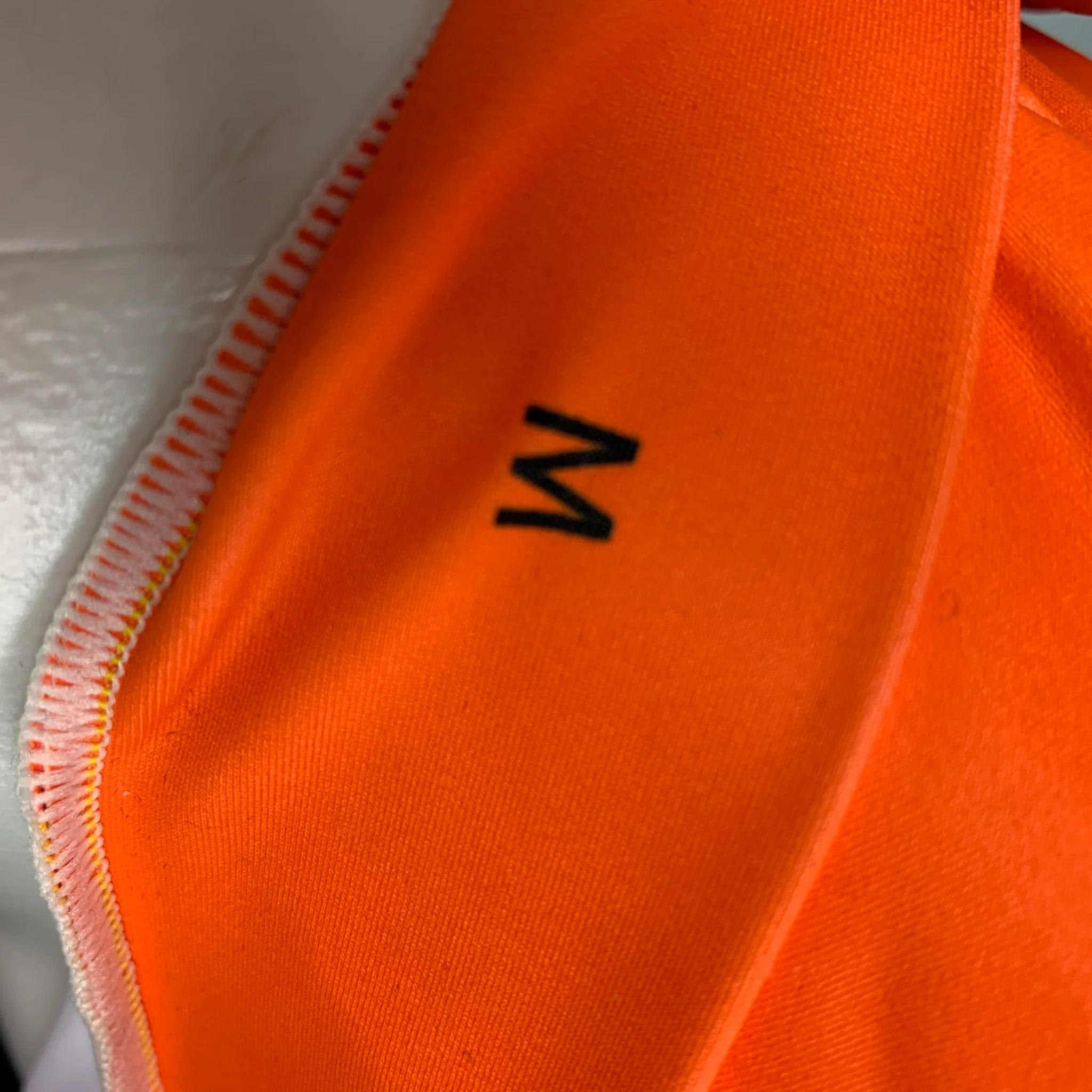 WALTER VAN BEIRENDONCK FW19 Size M Orange Pink Graphic Nylon Jersey Bike Top - Image 5