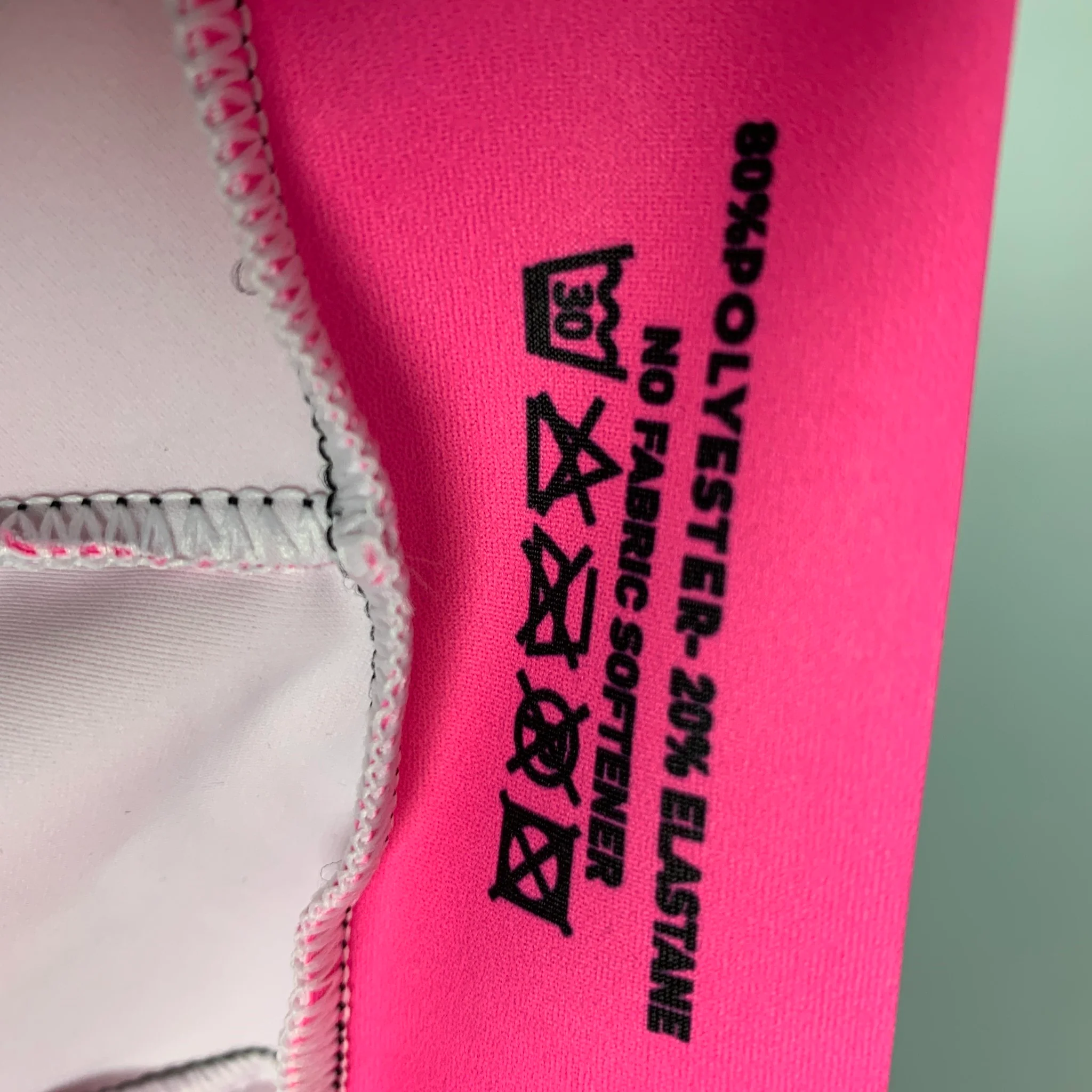 WALTER VAN BEIRENDONCK FW19 Size M Pink Purple Graphic Nylon Jersey Bike Top - Image 6