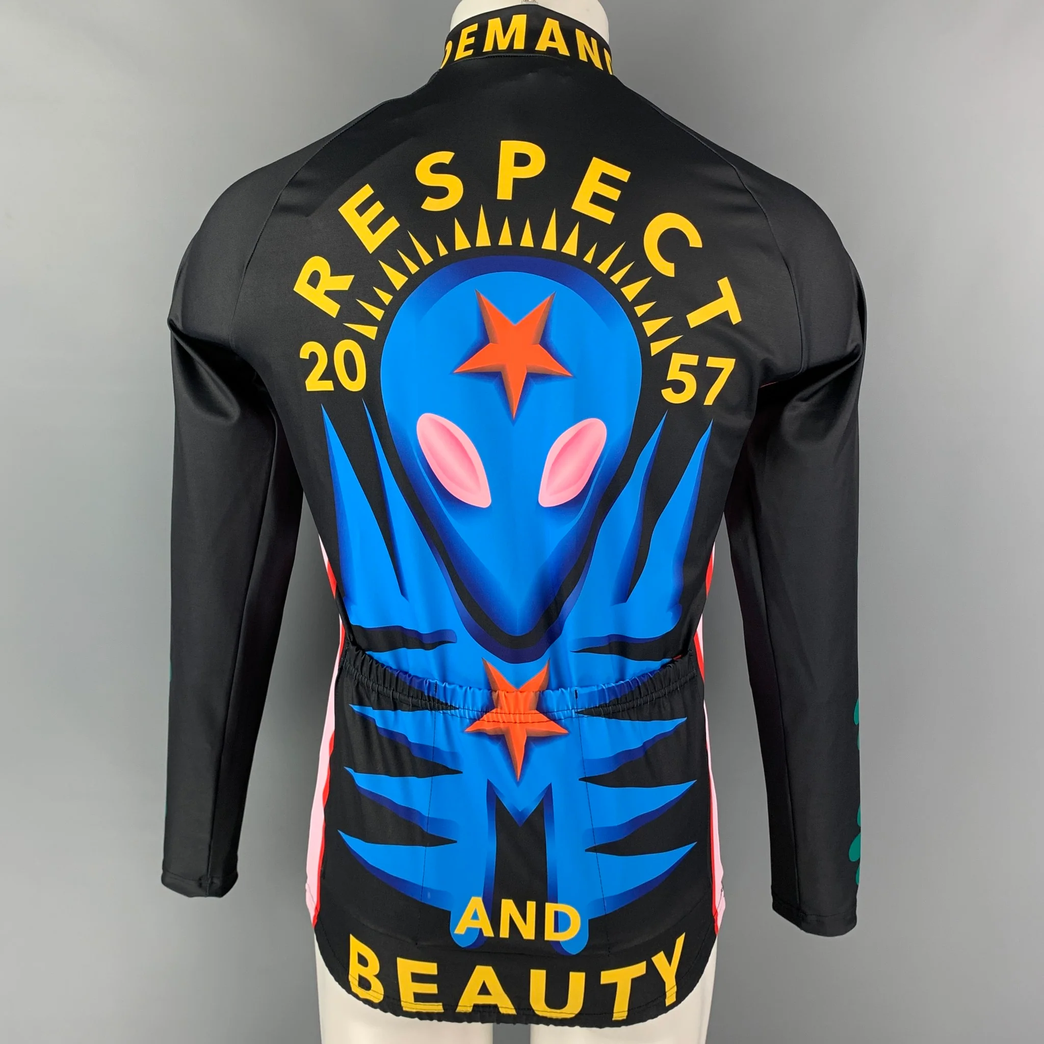 WALTER VAN BEIRENDONCK FW21 Size M Black Graphic Jersey Bike Top - Image 3