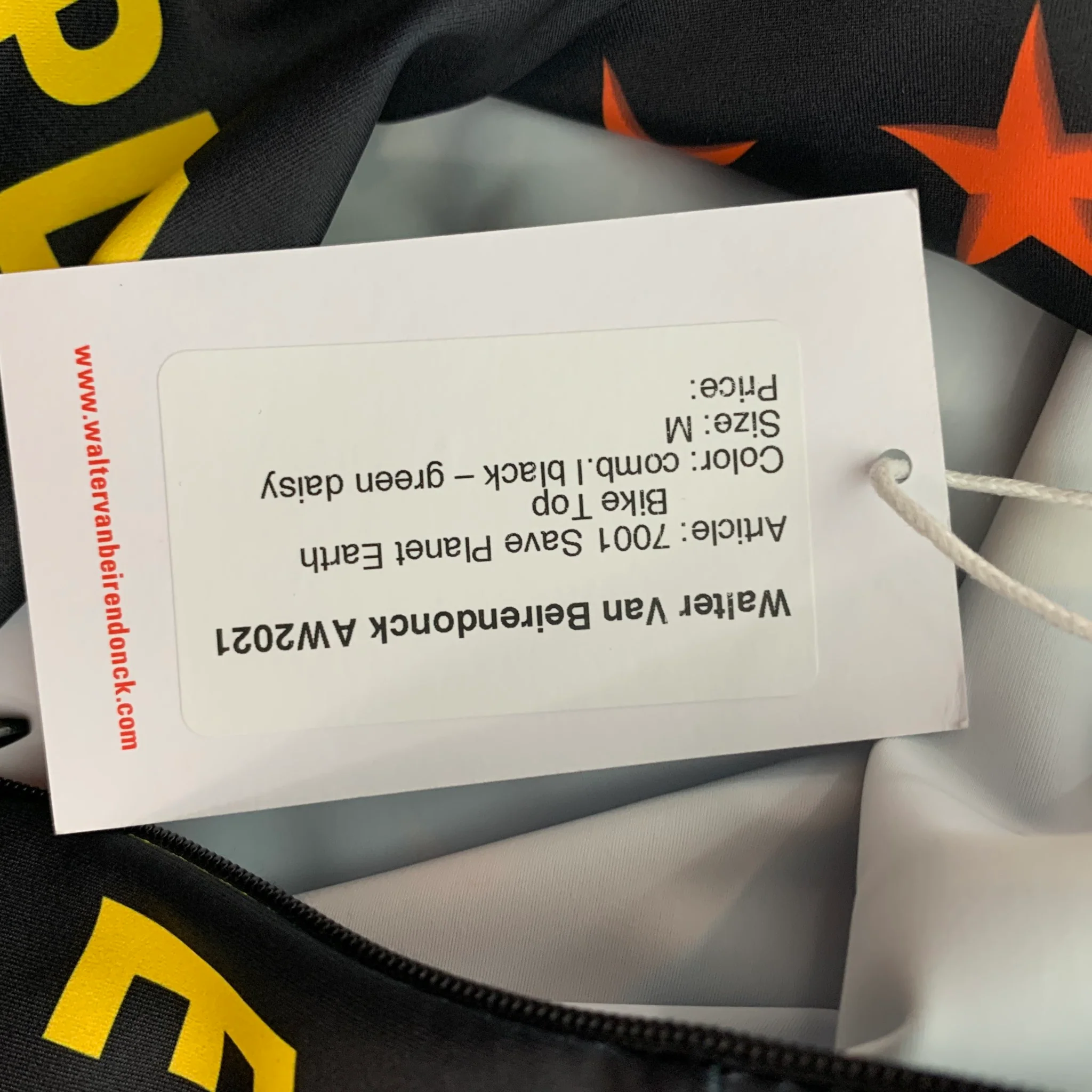WALTER VAN BEIRENDONCK FW21 Size M Black Graphic Jersey Bike Top - Image 5