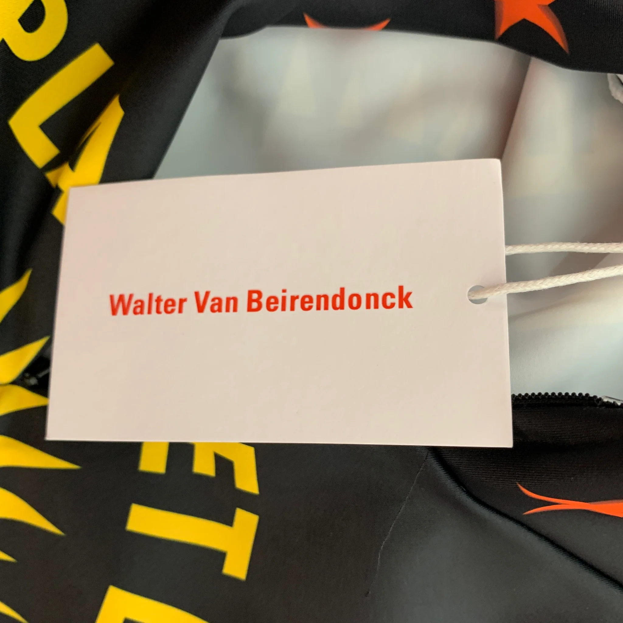 WALTER VAN BEIRENDONCK FW21 Size M Black Graphic Jersey Bike Top - Image 6