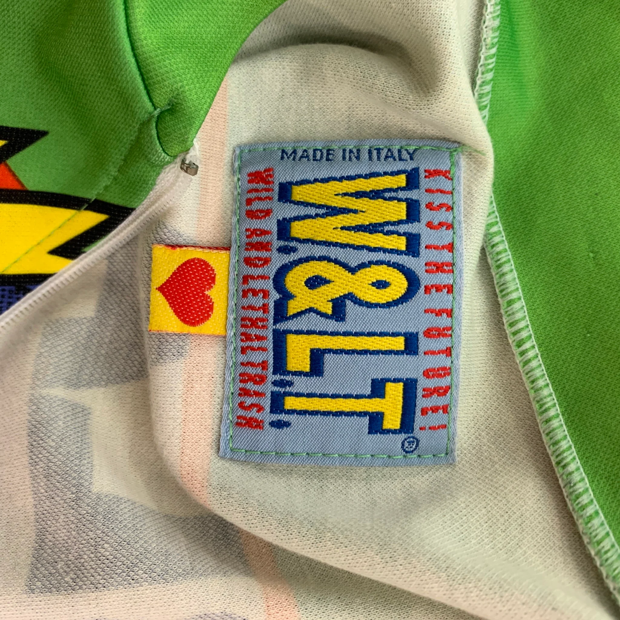 WALTER VAN BEIRENDONCK FW96 Size M Green Blue Black Swan Jersey Bike Top - Image 6