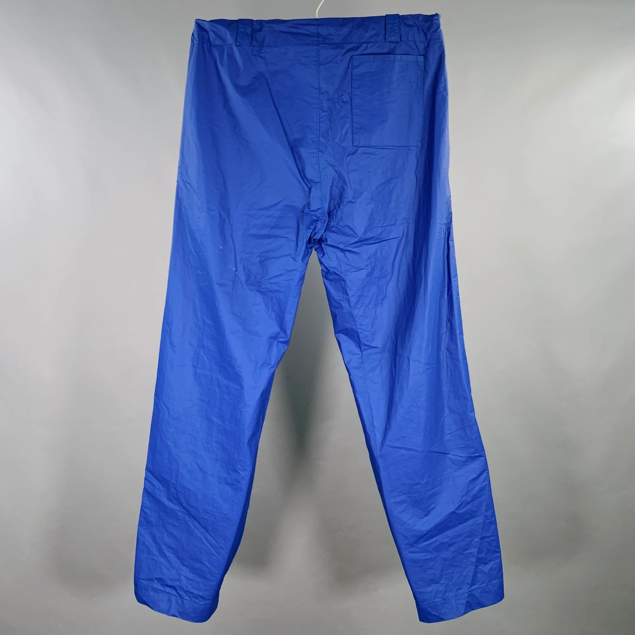 WALTER VAN BEIRENDONCK Size 32 Blue Polyurethane Blend Oversized Cargo Casual Pants - Image 3