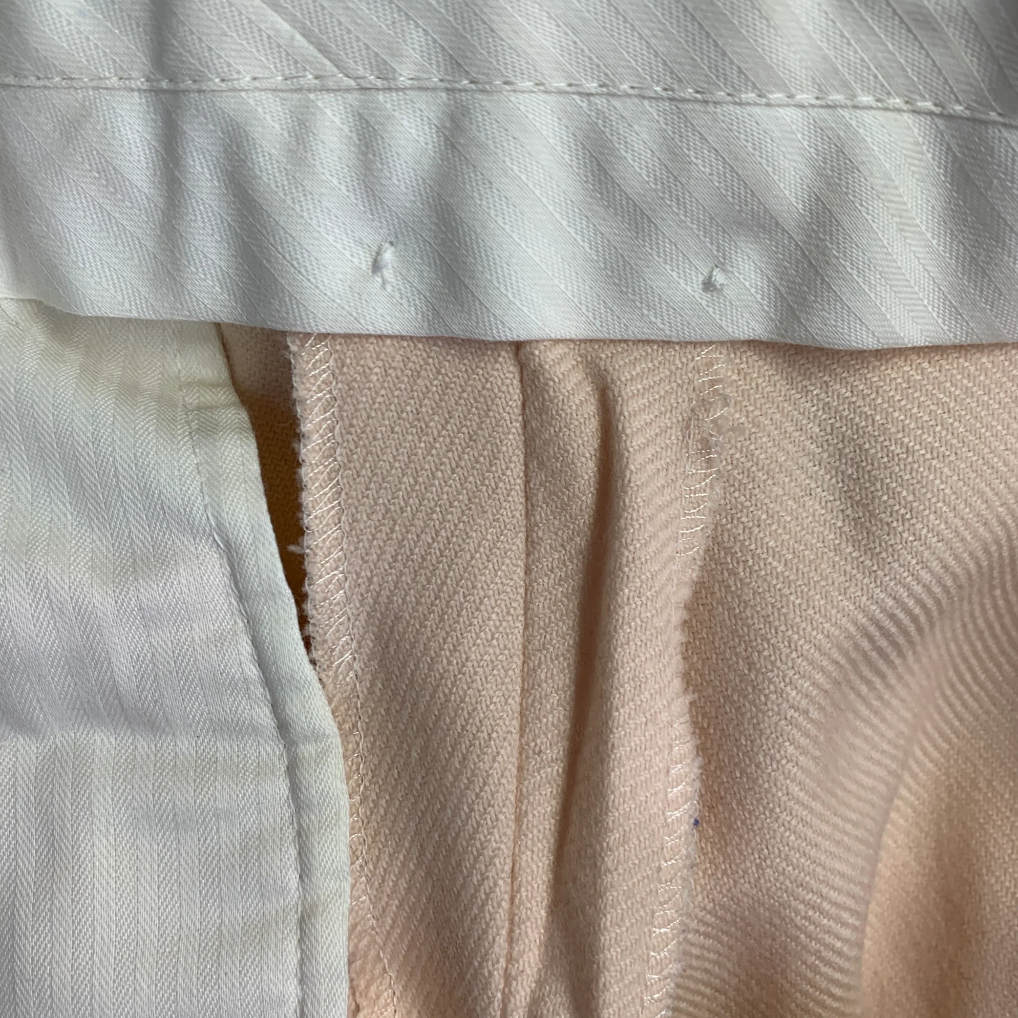 WALTER VAN BEIRENDONCK Size 34 Beige Pink Twill Wool Pleated Dress Pants - Image 10