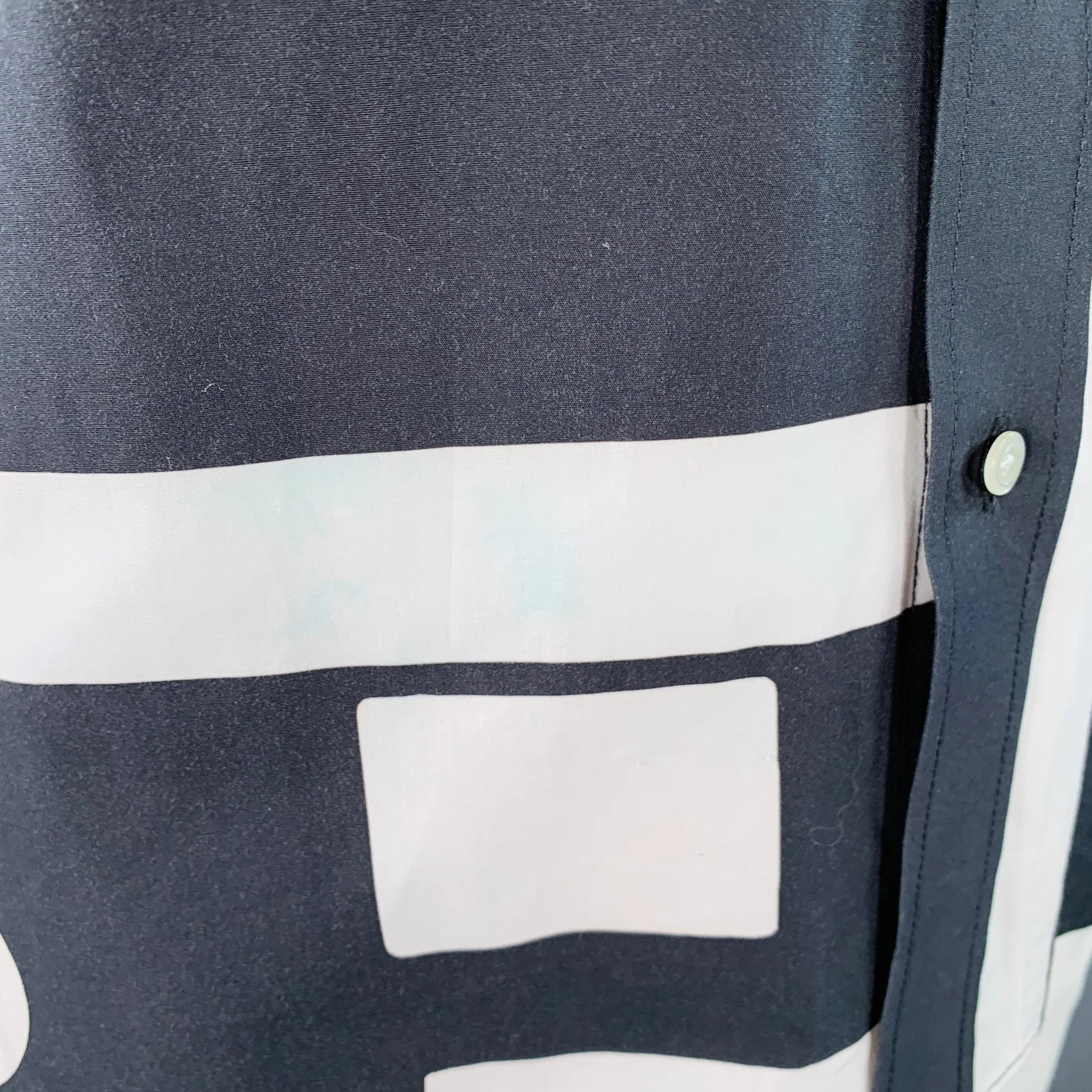 WALTER VAN BEIRENDONCK Size L Black White Graphic Cotton Long Sleeve Shirt - Image 5