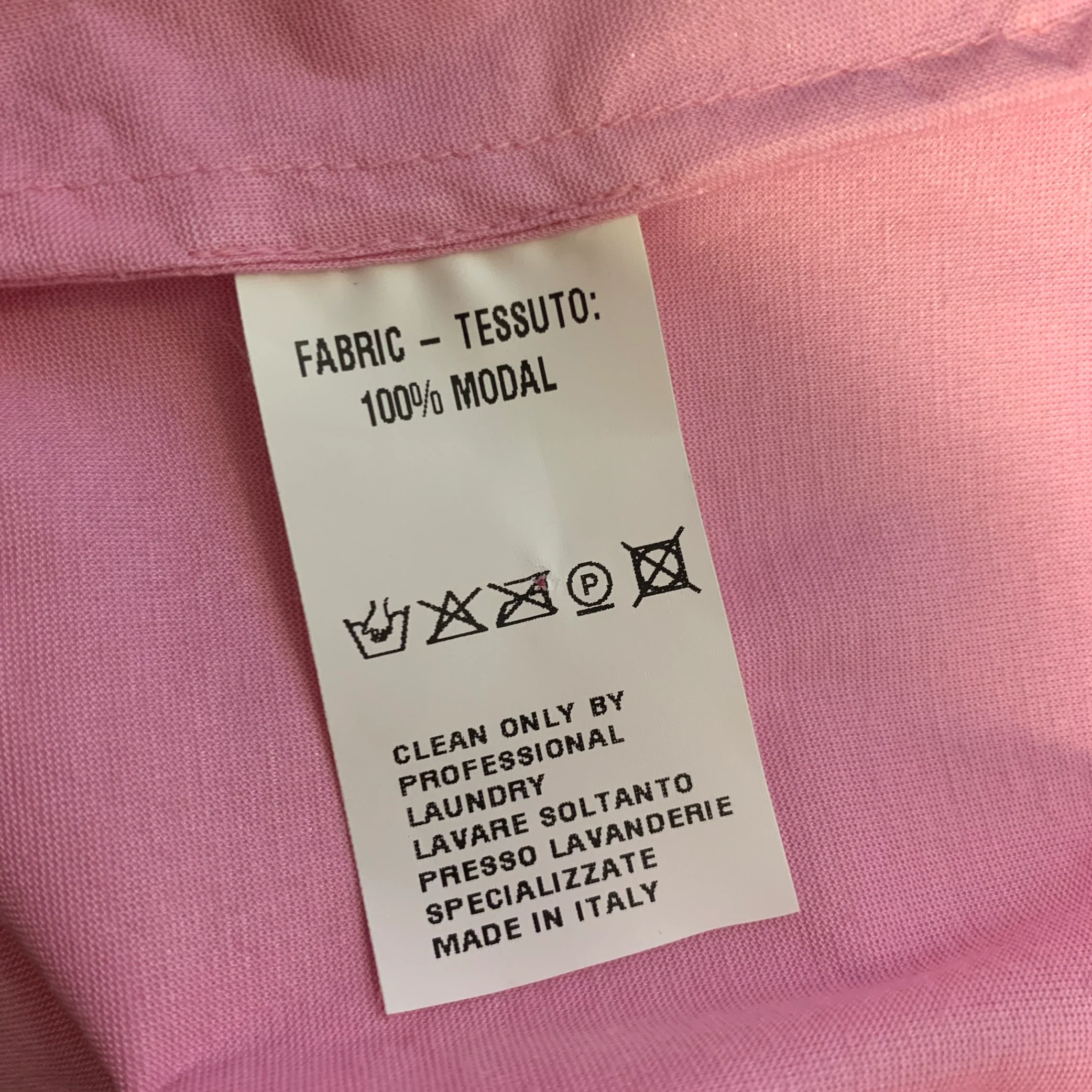 WALTER VAN BEIRENDONCK Size L Pink Modal Cutoff Sleeve Shirt - Image 5