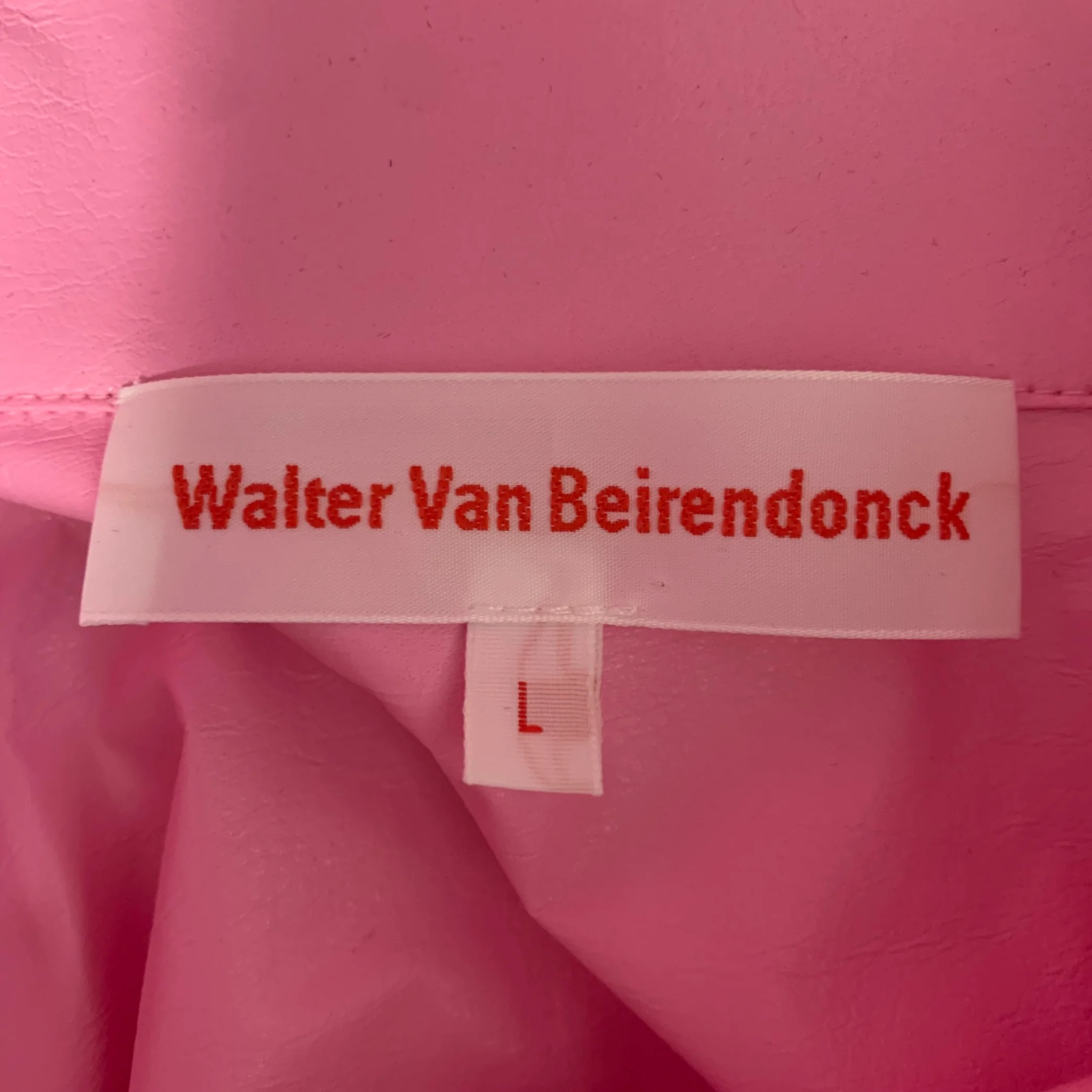 WALTER VAN BEIRENDONCK Size L Pink Modal Cutoff Sleeve Shirt - Image 6