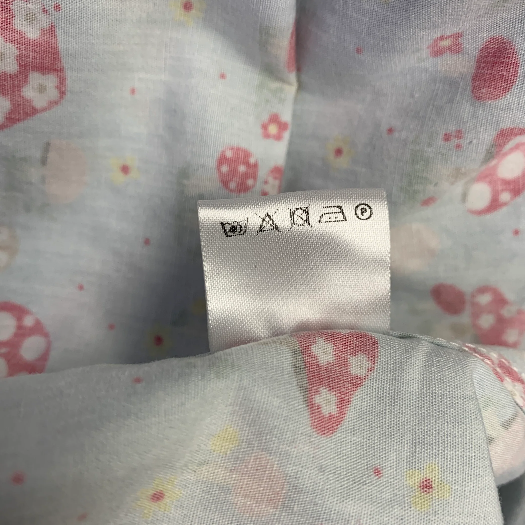 WALTER VAN BEIRENDONCK Size XL Blue Red Cotton Mushrooms One Pocket Long Sleeve Shirt - Image 7
