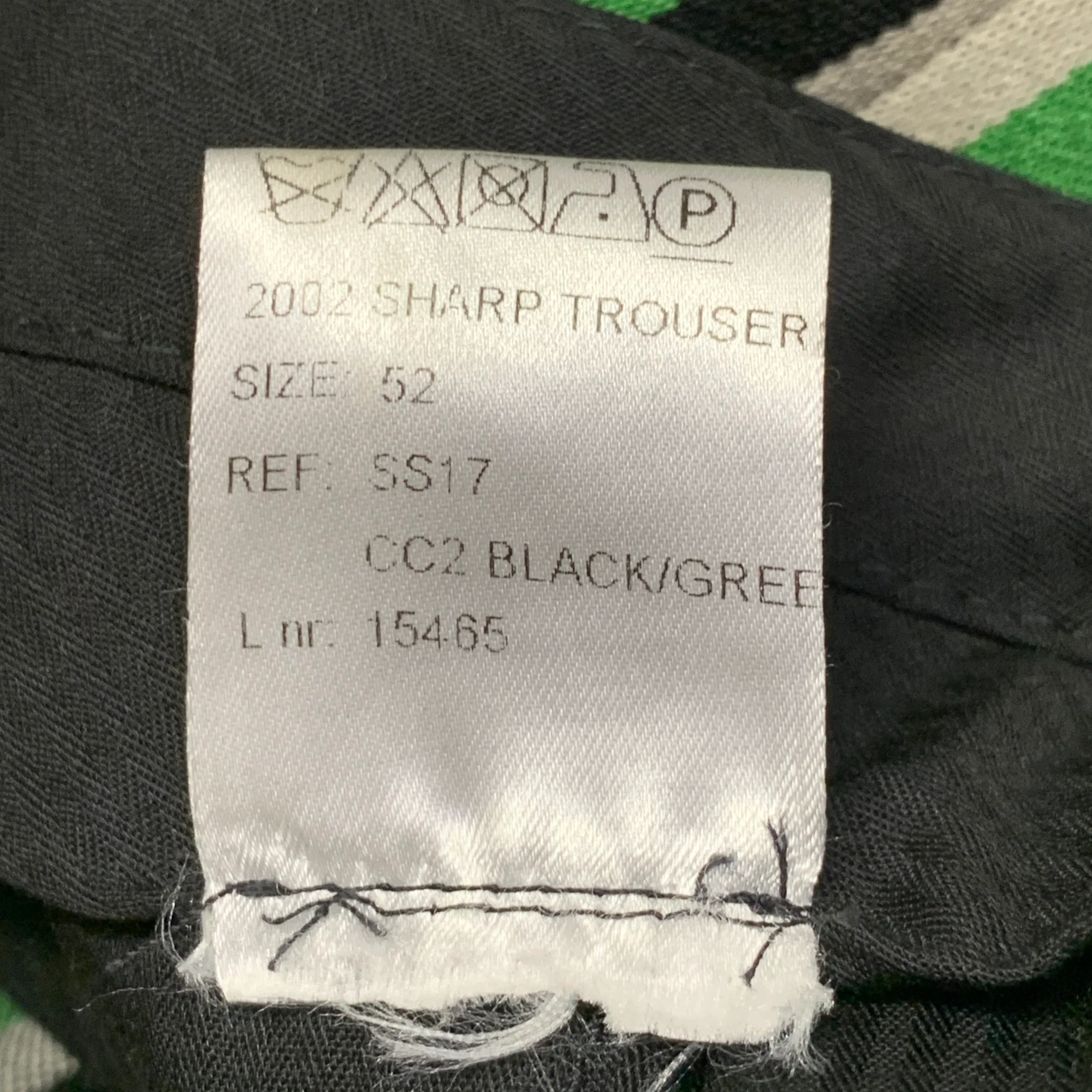 WALTER VAN BEIRENDONCK SS17 Size 42 Long Green Black White Wool Cotton Stripe Suit - Image 15