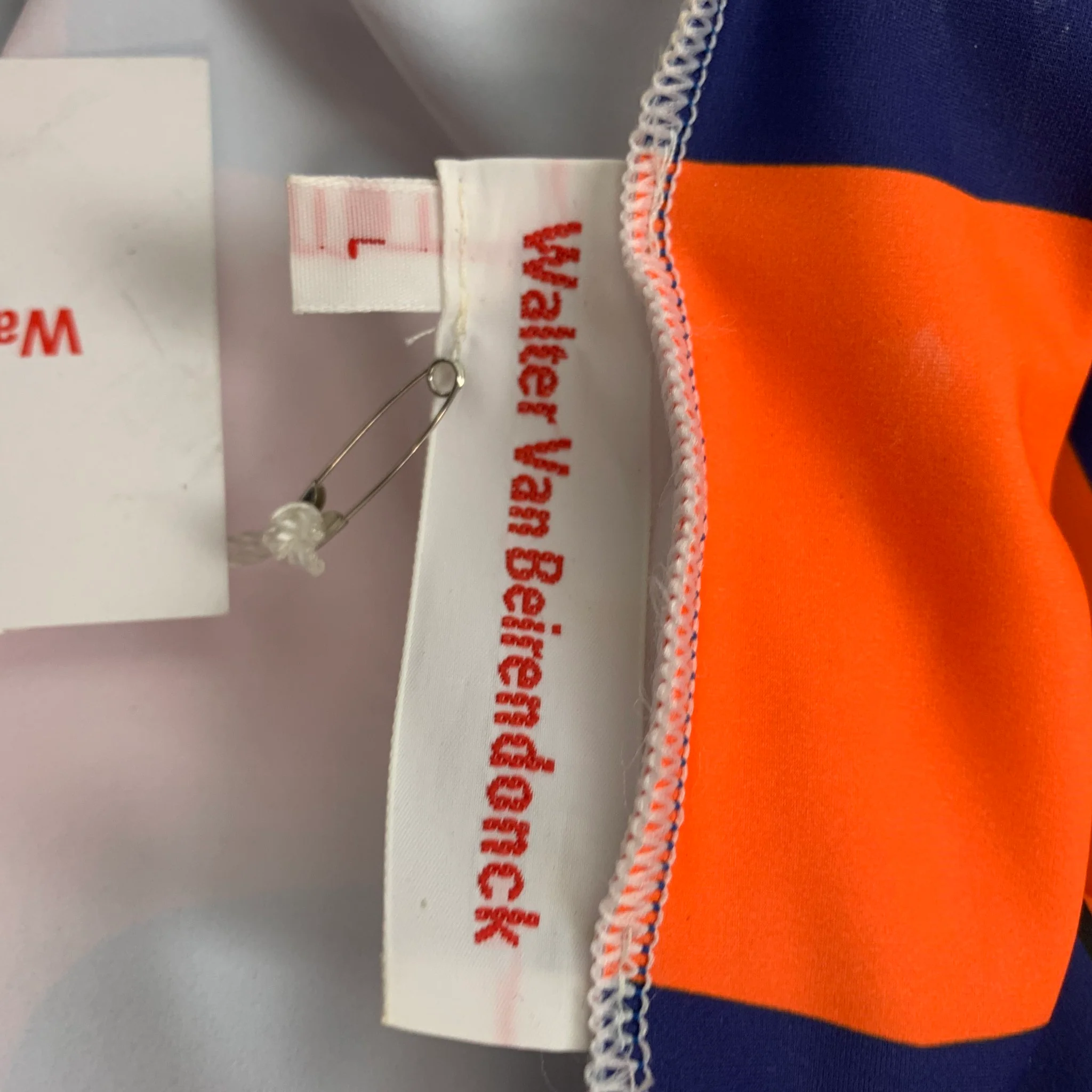 WALTER VAN BEIRENDONCK SS19 Size L Blue Graphic Nylon Jersey Bike Top - Image 7