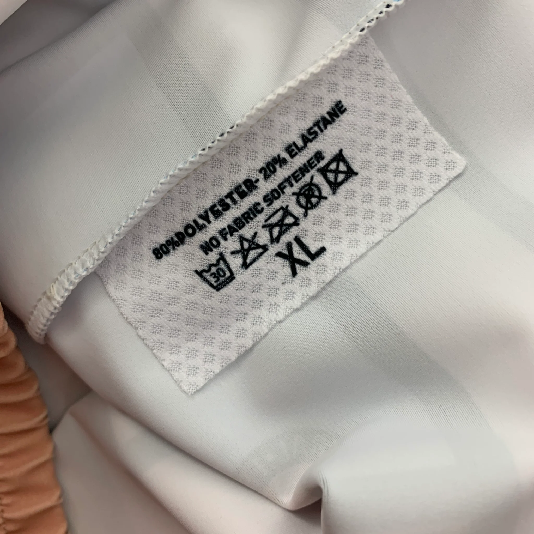 WALTER VAN BEIRENDONCK SS20 Size XL Beige Nude Graphic Nylon Jersey Bike Top - Image 4