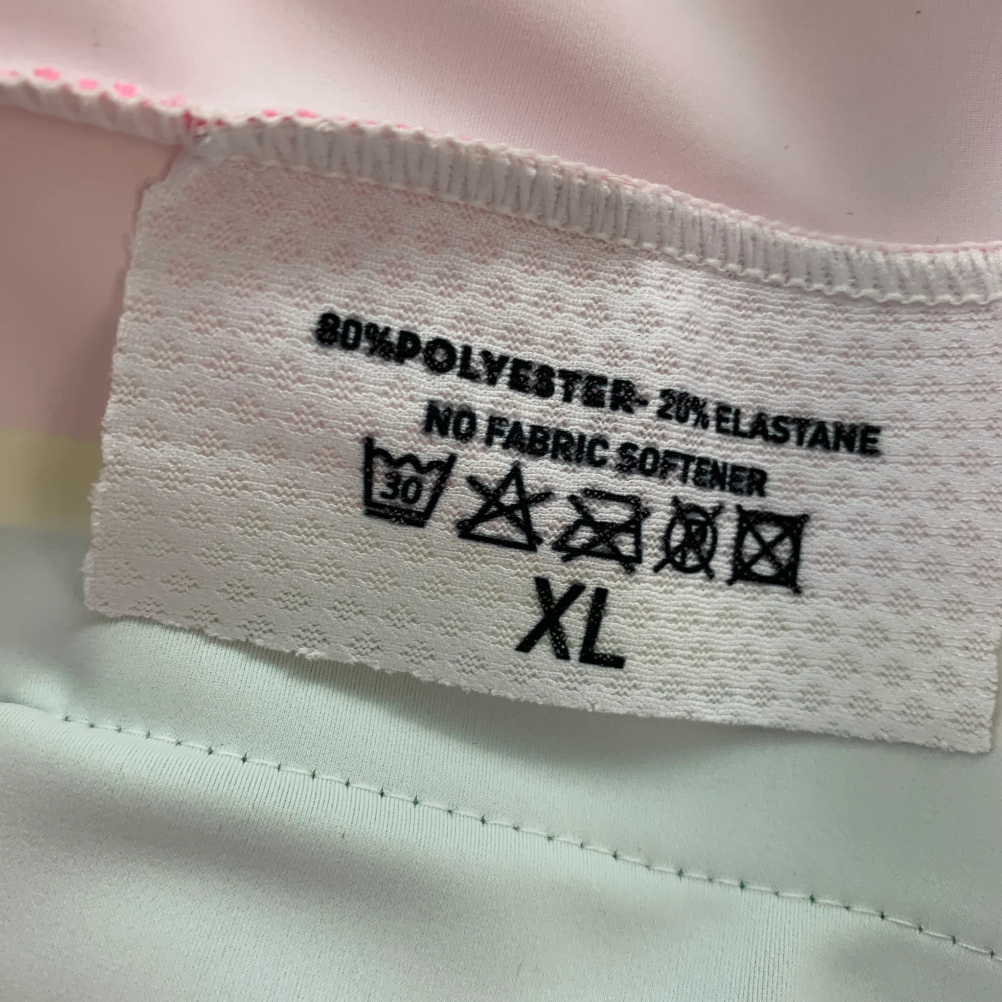 WALTER VAN BEIRENDONCK SS20 Size XL Green Pink Graphic Nylon Jersey Bike Top - Image 8