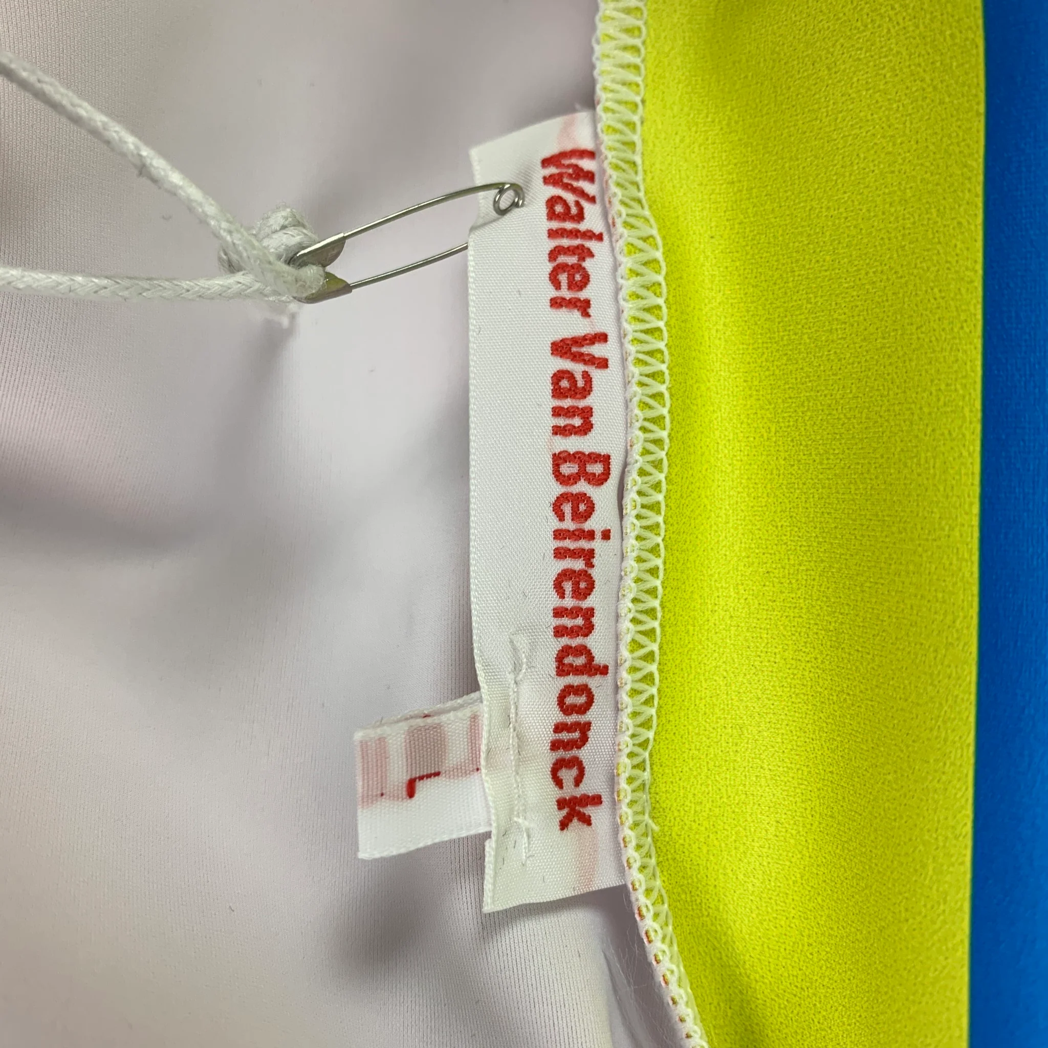 WALTER VAN BEIRENDONCK SS21 Size L Orange Graphic Nylon Jersey Bike Top - Image 7