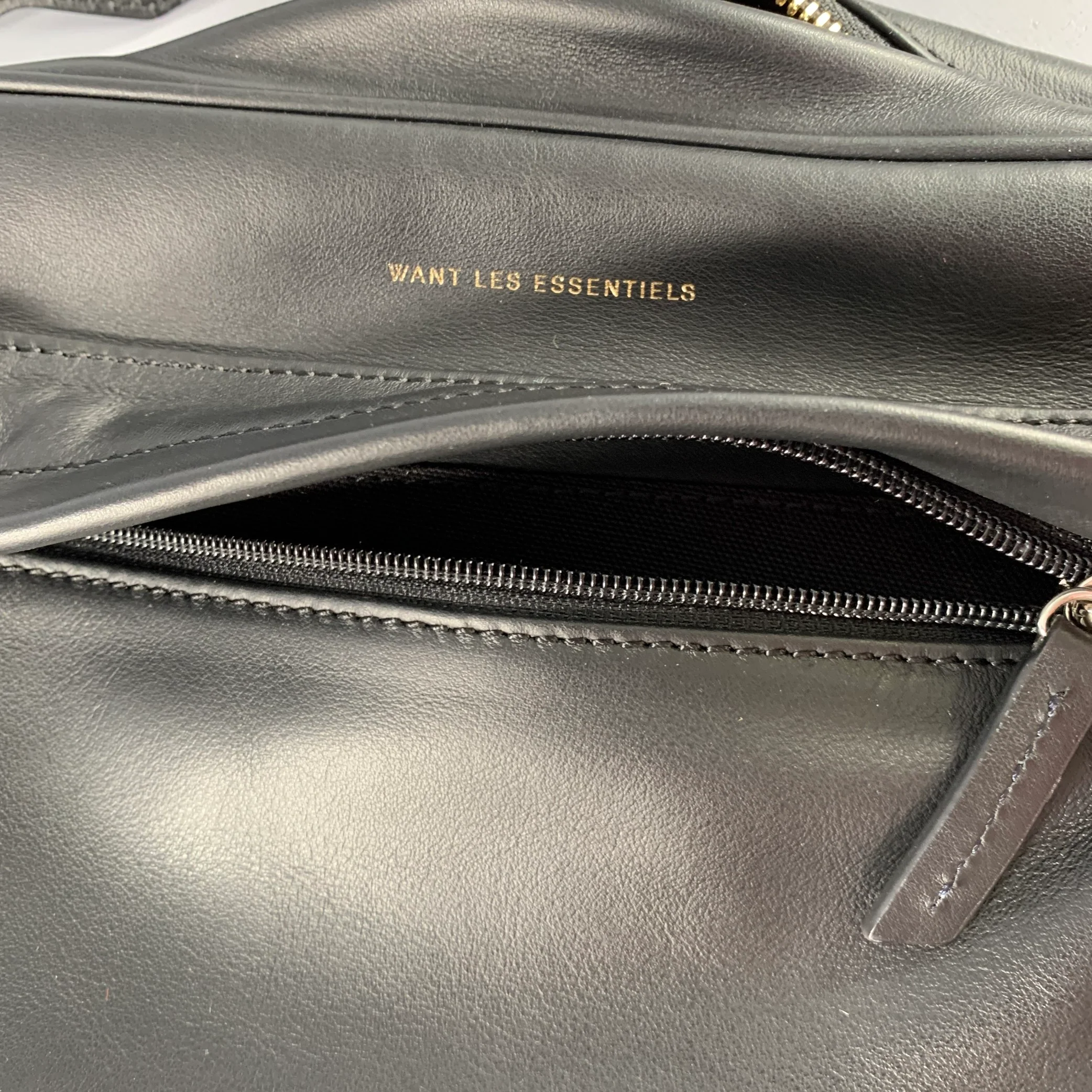 WANT LES ESSENTIELS DE LA VIE Black Leather Cross Body Bag - Image 7