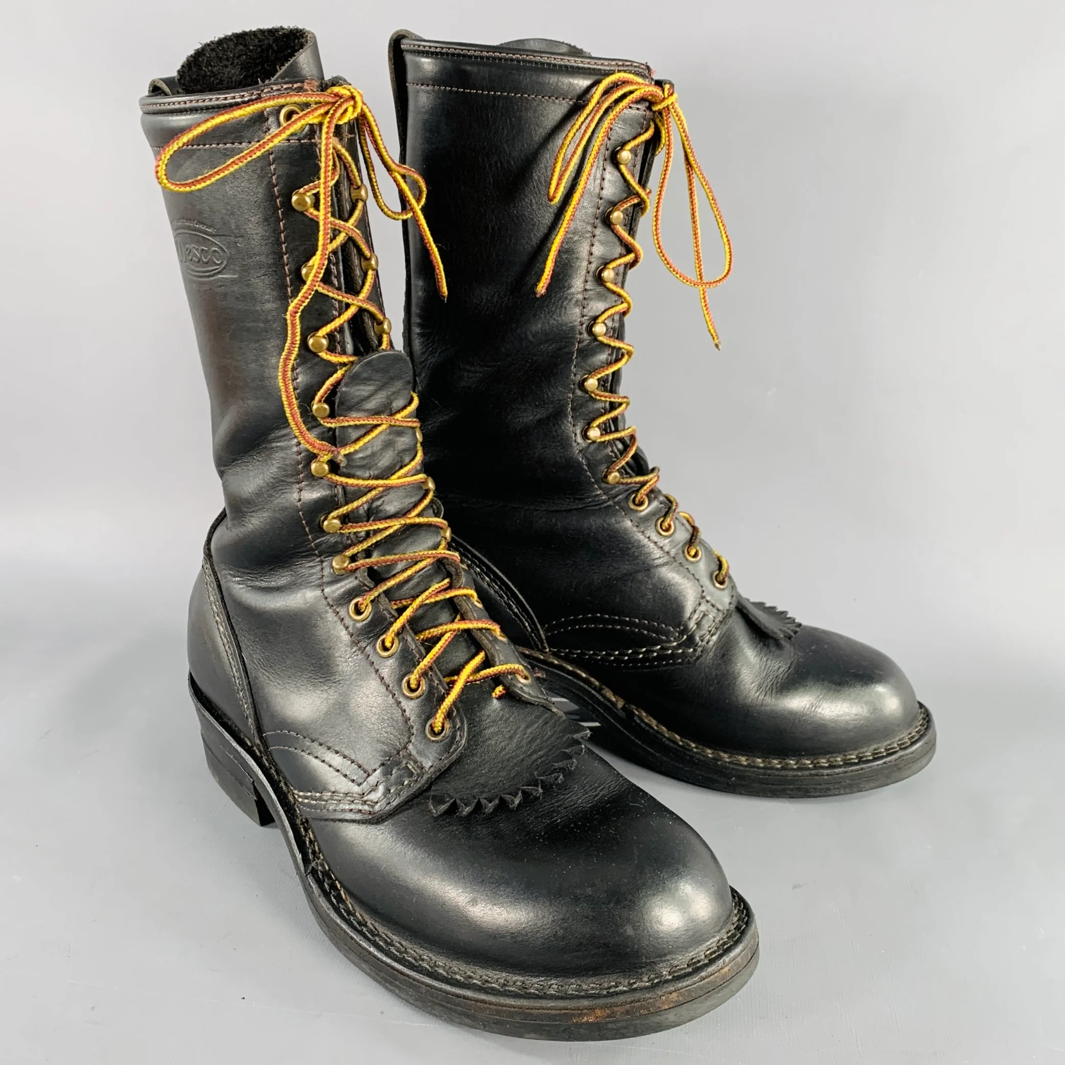 WESCO Size 10 Highliner Black Leather Lace-Up Boots