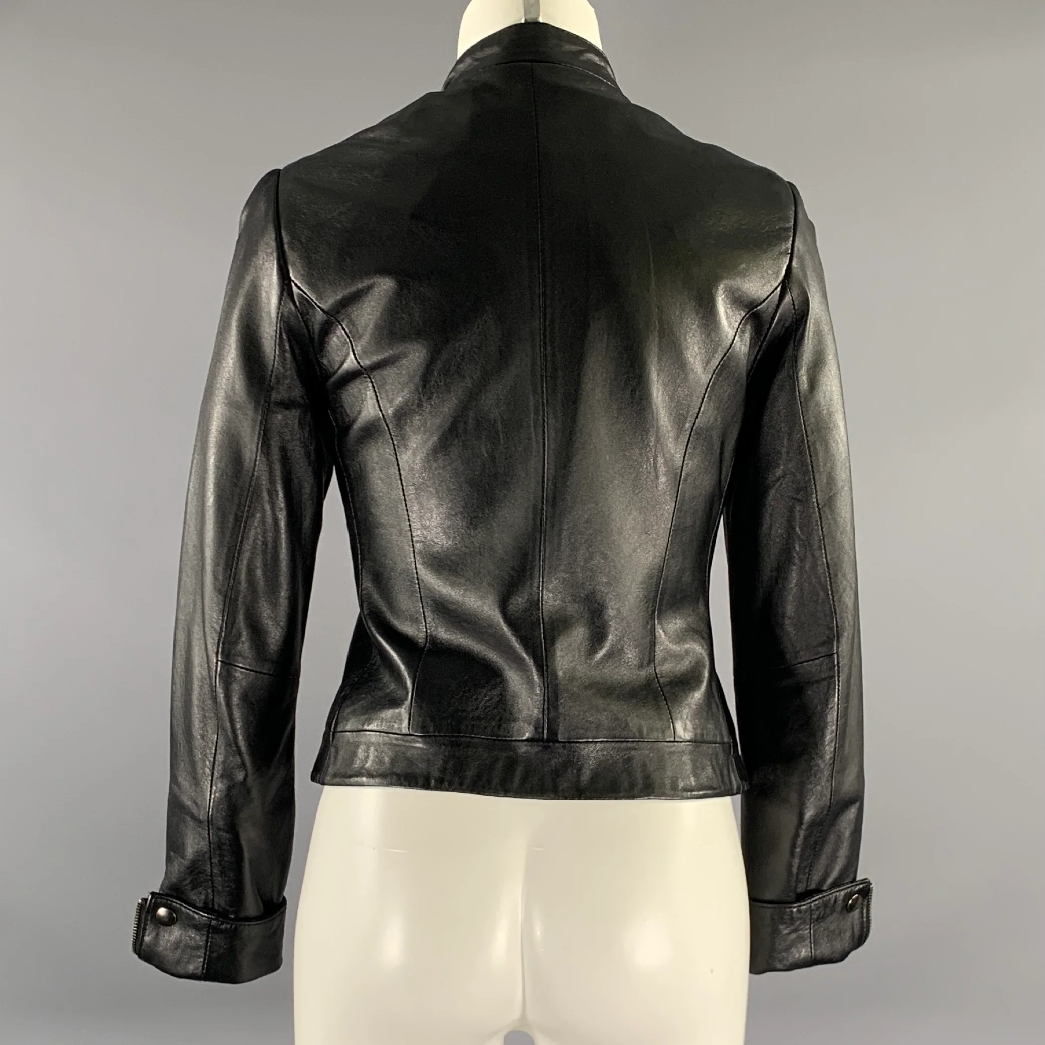 WEST COAST LEATHER Size 2 Black Leather Lambskin Jacket - Image 3