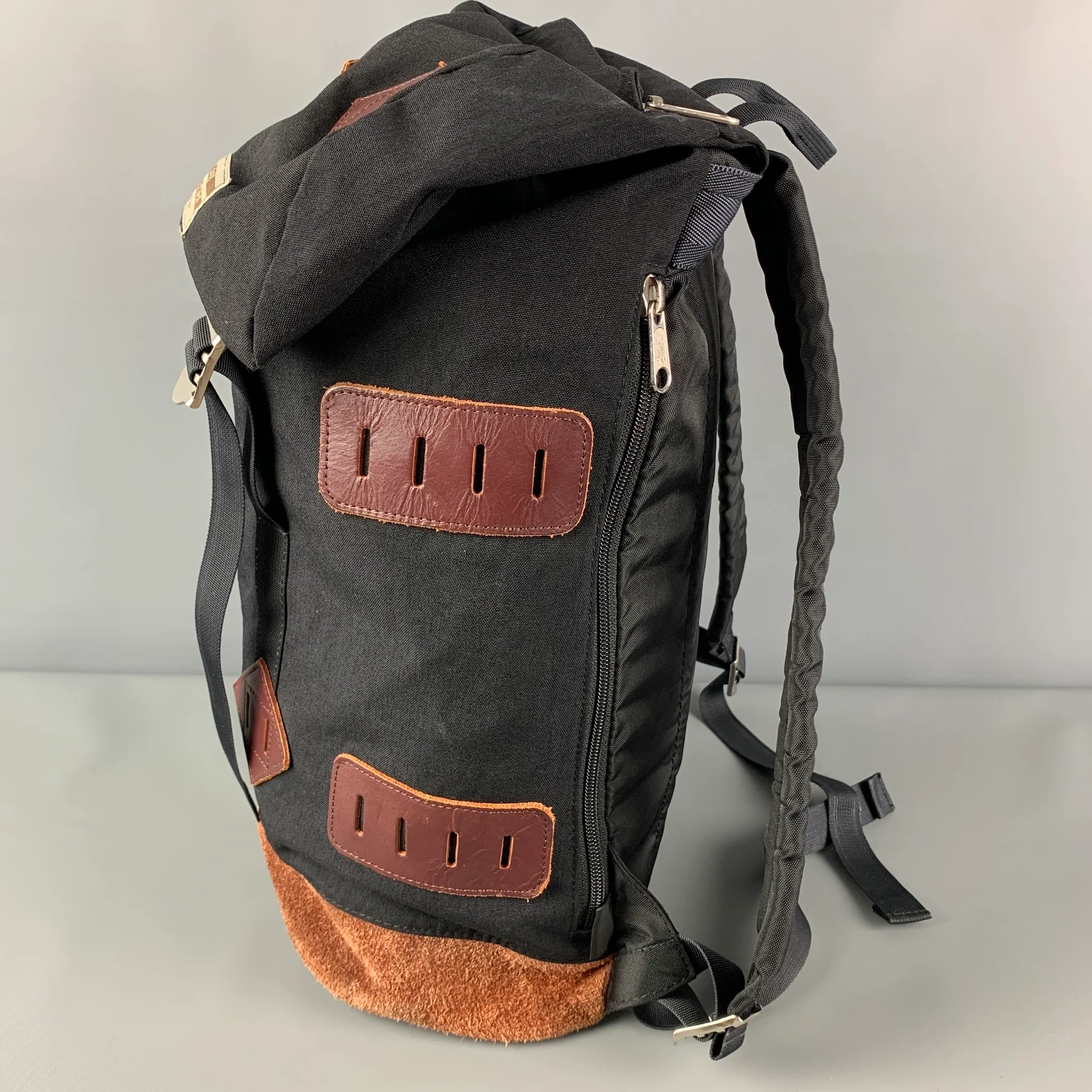 WILDERNESS EXPERIENCE Black Brown Canvas Klettersack Backpack - Image 6