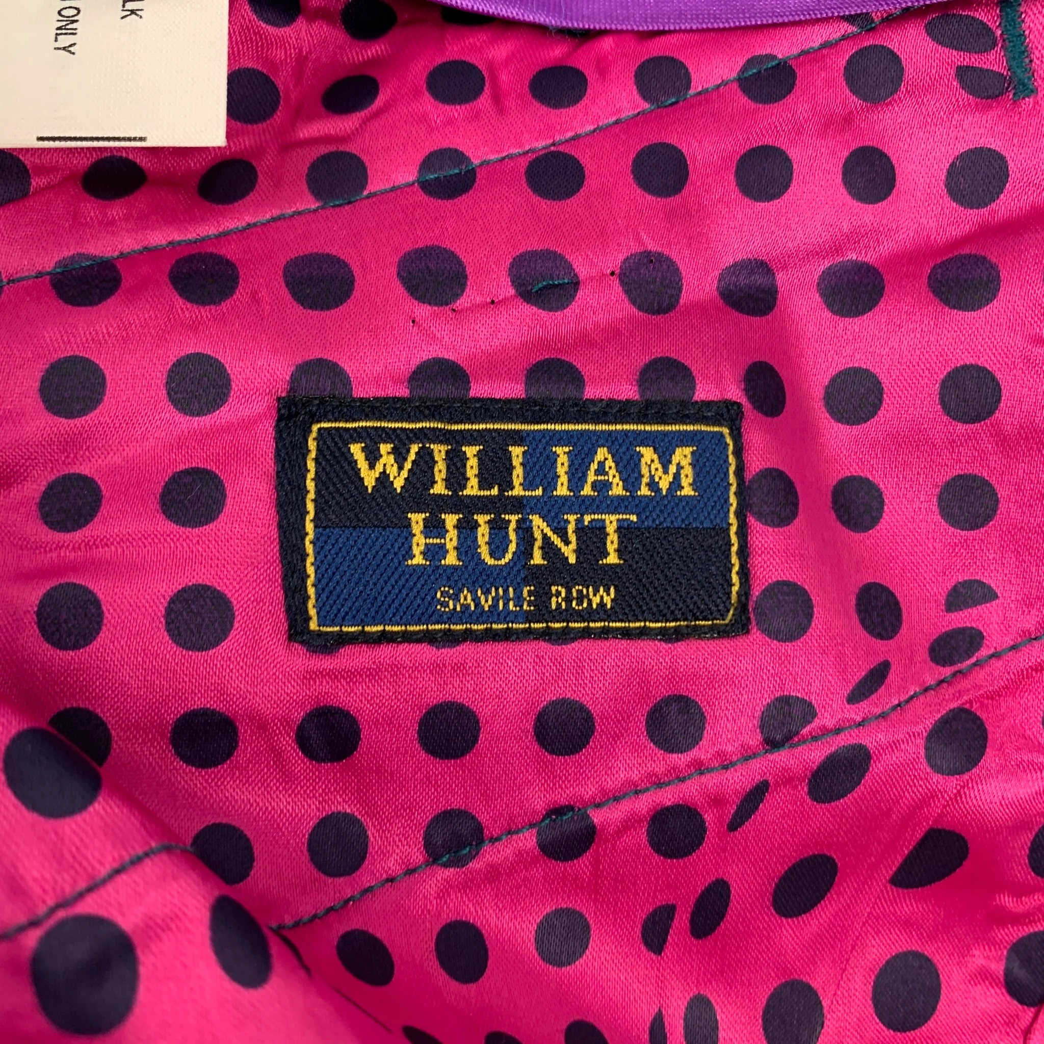 WILLIAM HUNT Savile Row Size 42 Teal Silk Peak Lapel Suit - Image 11