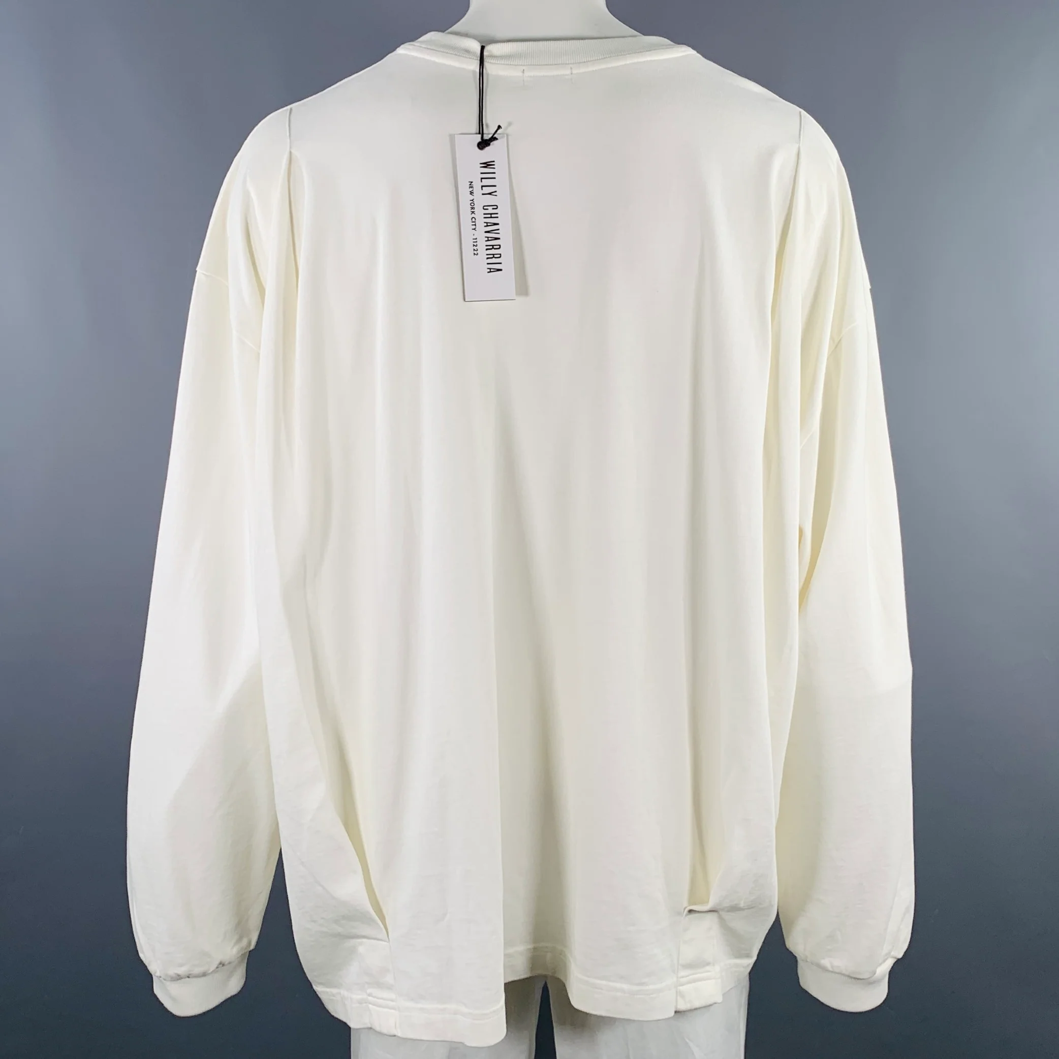 WILLY CHAVARRIA Size XL White Logo Cotton Oversized Sweatshirt - Image 4