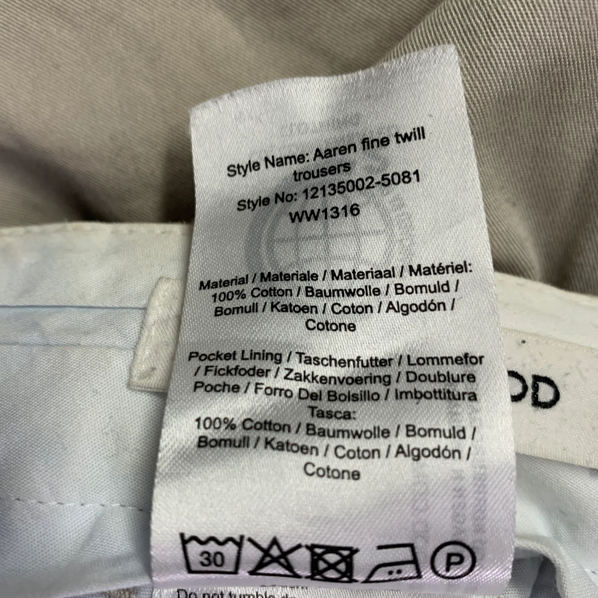 WOOD WOOD Size 30 Aaren Cream Cotton Pleated Casual Pants - Image 7