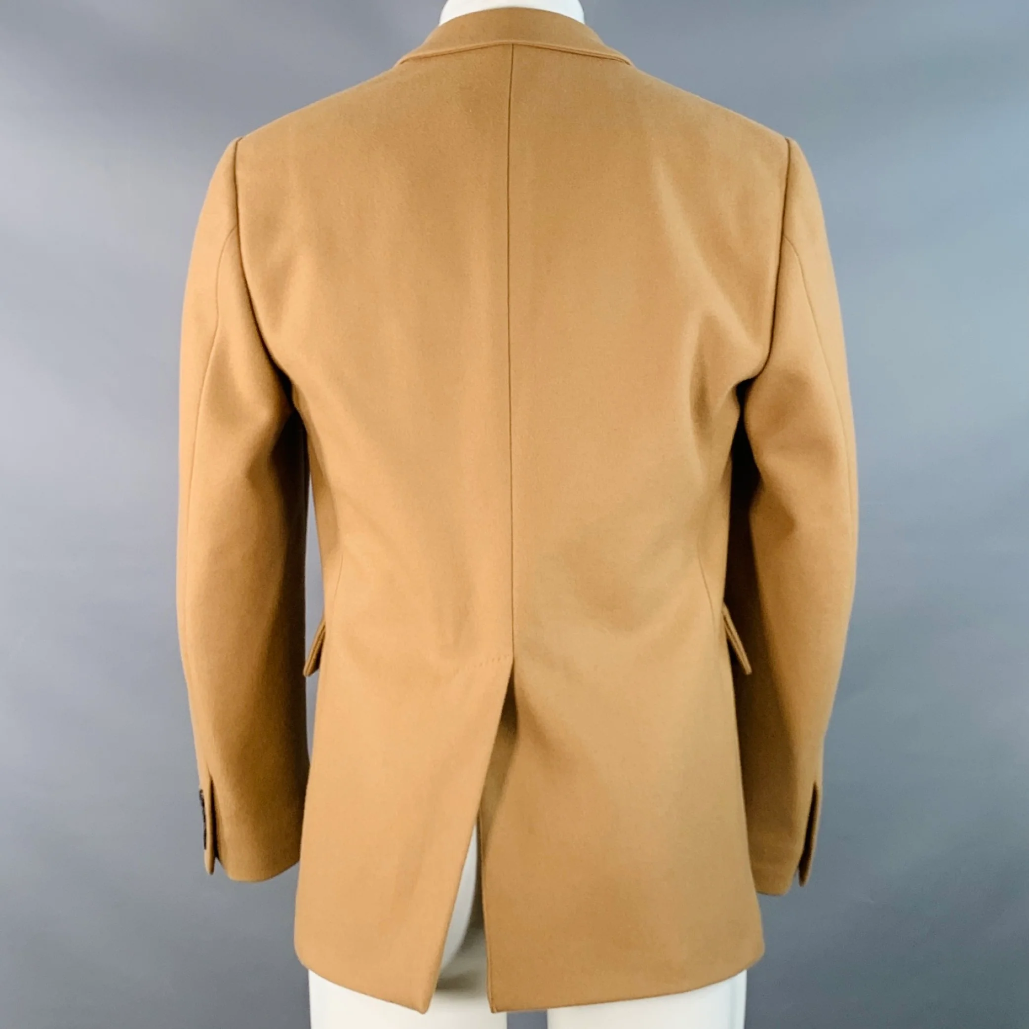 WOOSTER + LARDINI Size 40 Regular Tan Wool Notch Lapel Sport Coat - Image 3