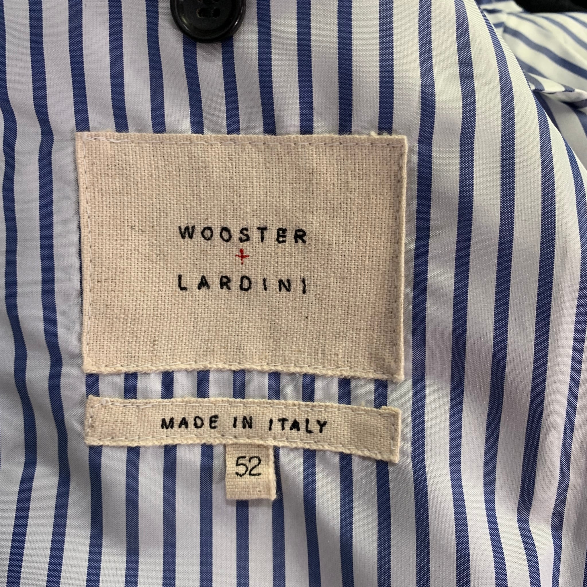 WOOSTER + LARDINI Size 42 Navy Wool Notch Lapel Sport Coat - Image 5