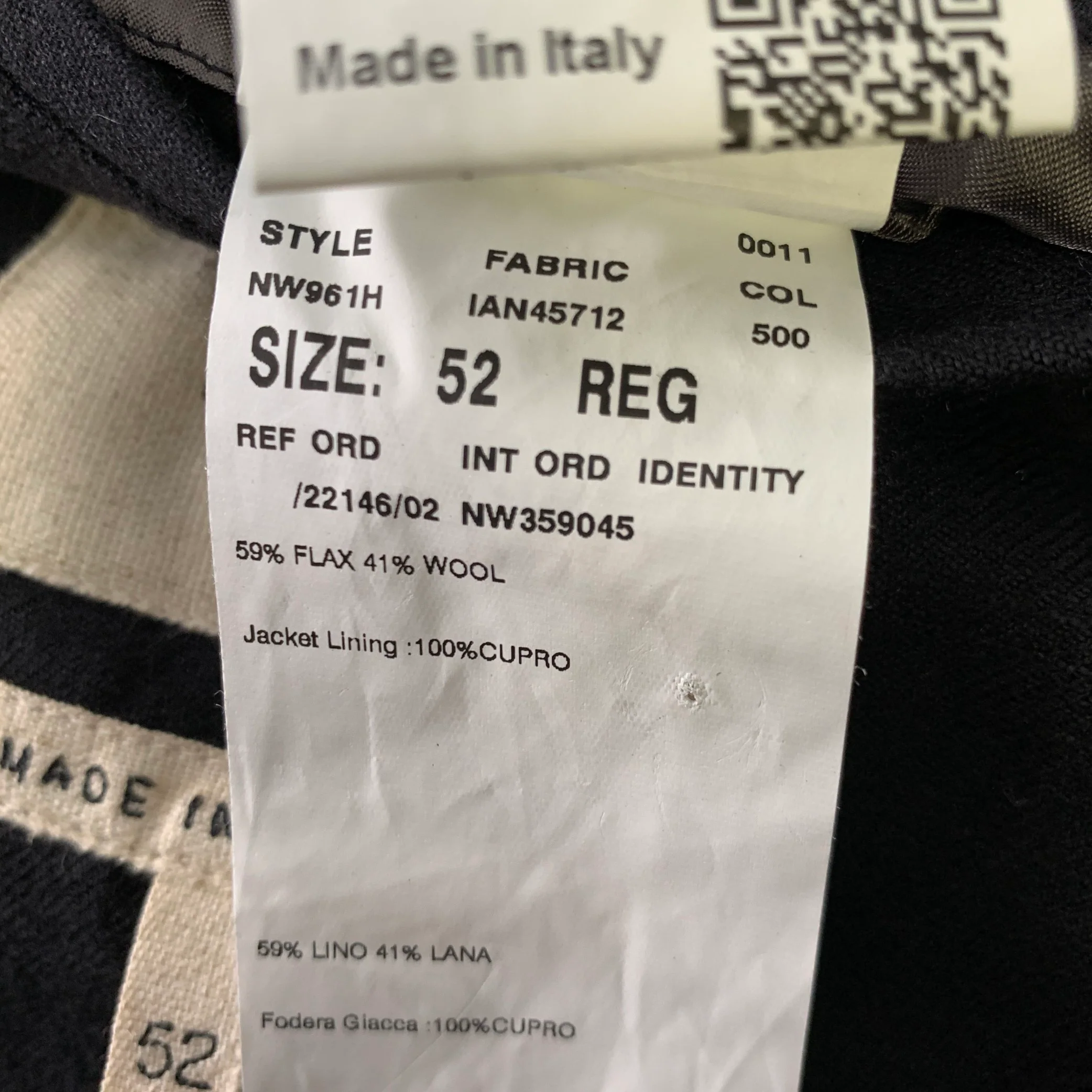 WOOSTER + LARDINI Size 42 Regular Black Flax Wool Sport Coat - Image 6
