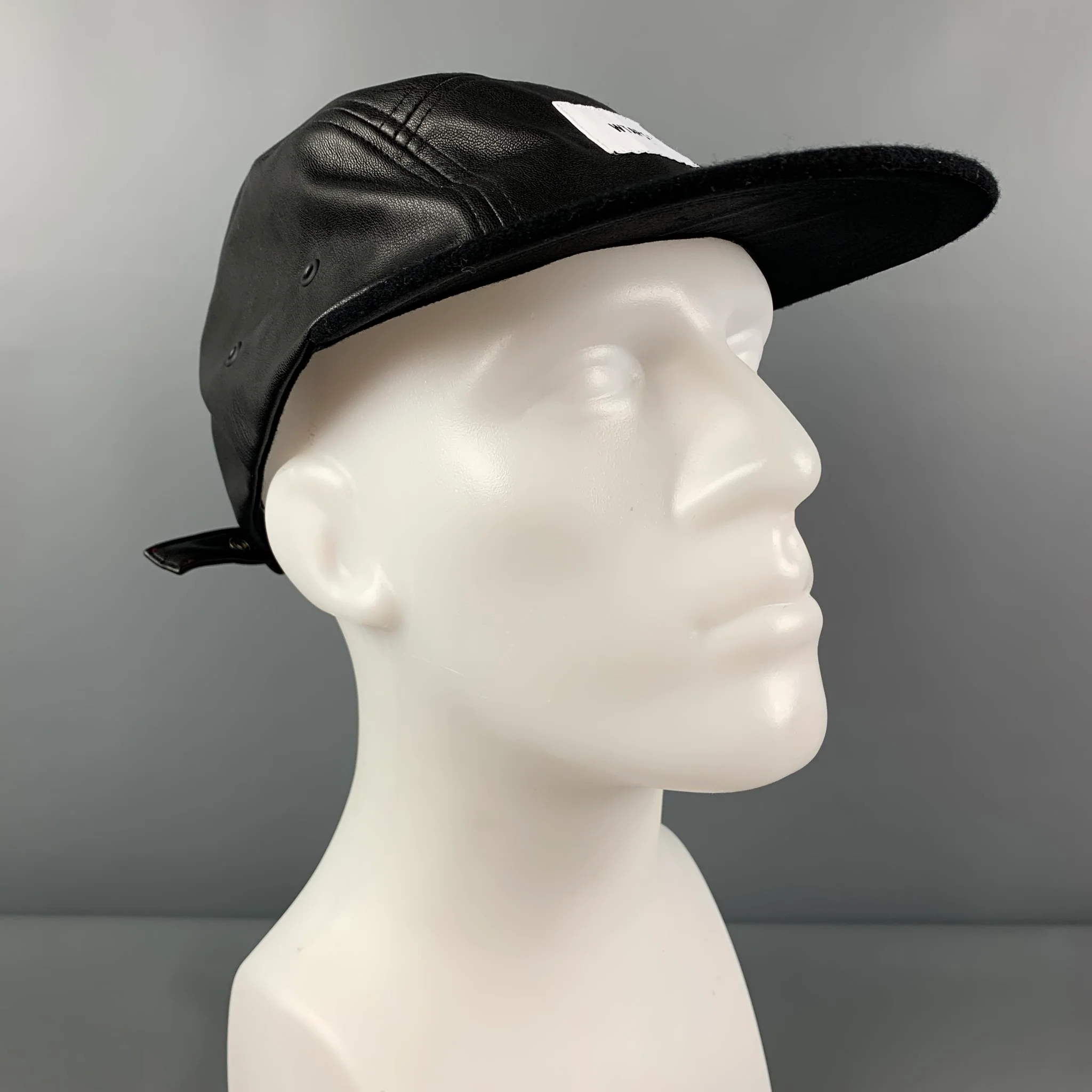 WTAPS Black Mixed Fabrics Faux Leather Wool Nylon Hat