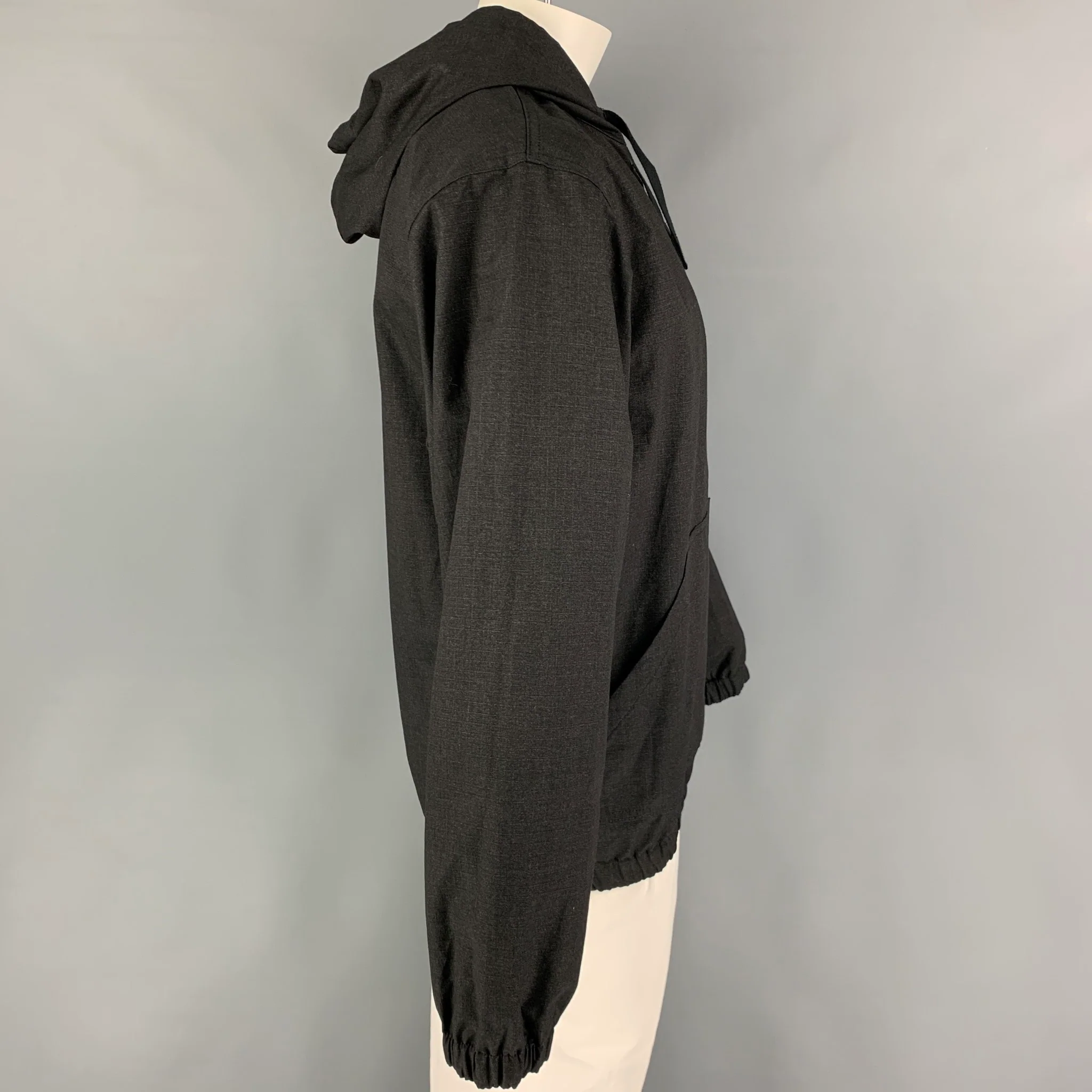 WTAPS Size M Charcoal Cotton Hooded Jacket - Image 2