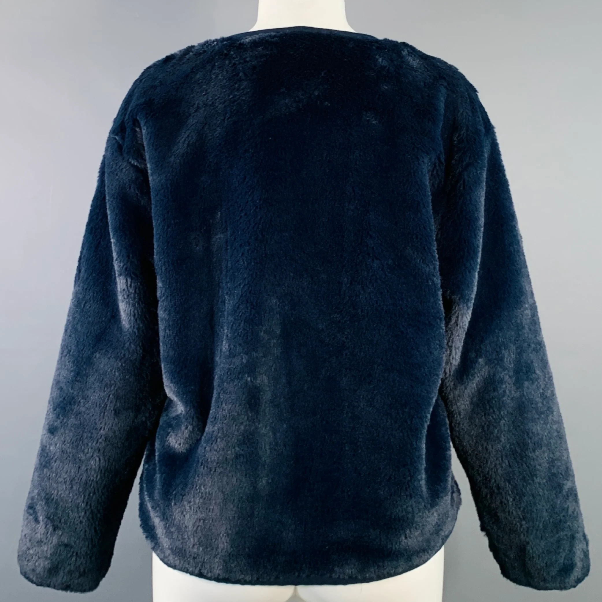XIRENA Size S Jensen Navy Faux Fur Hook Eye Jacket - Image 3