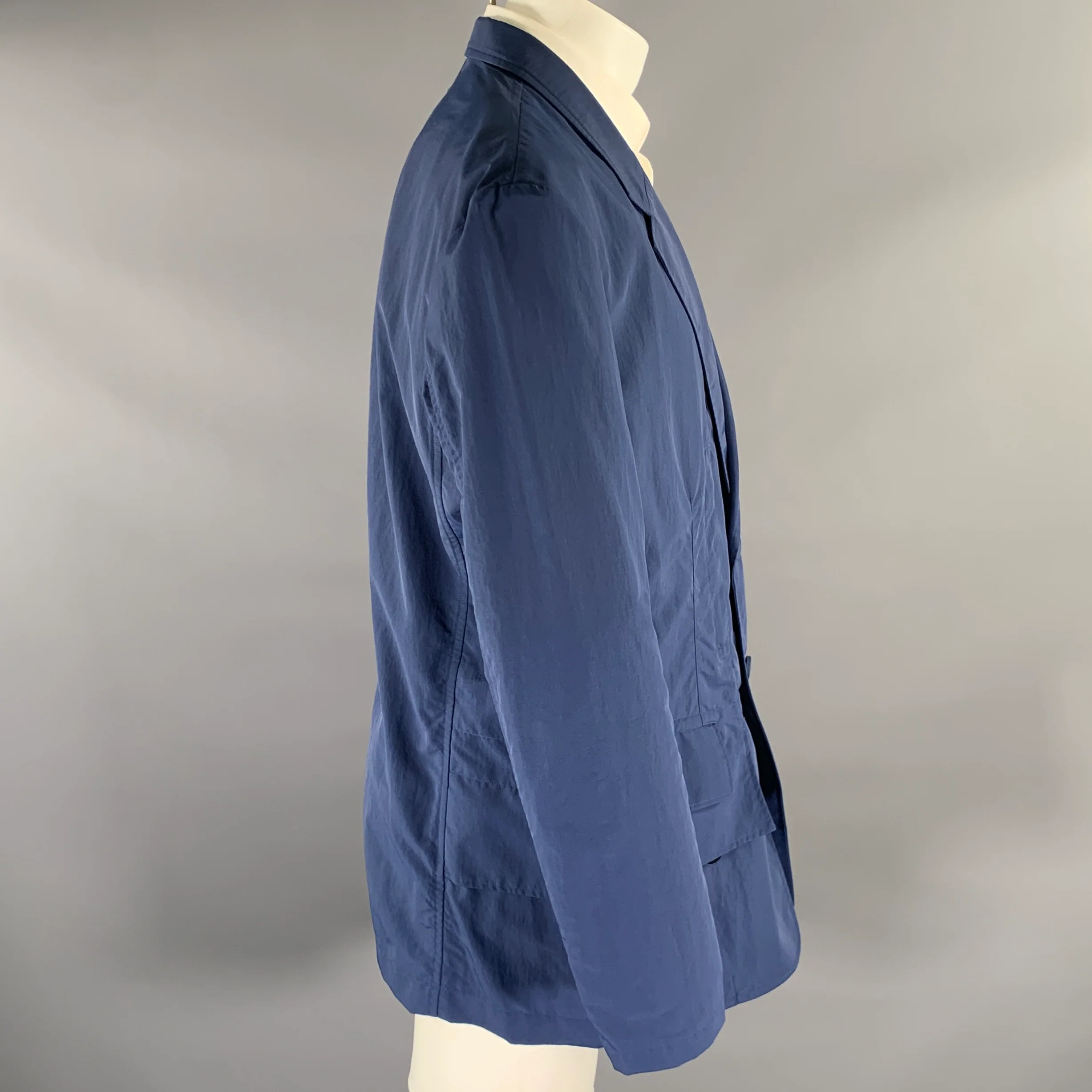Y-3 Size M Navy Polyamide Notch Lapel Sport Coat - Image 3