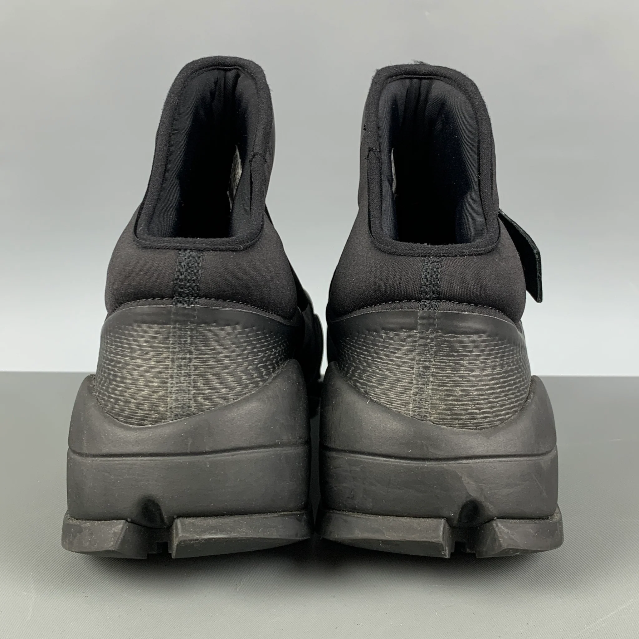 Y-3 Size 11.5 Black Mixed Materials Nylon High Top Sneakers - Image 3