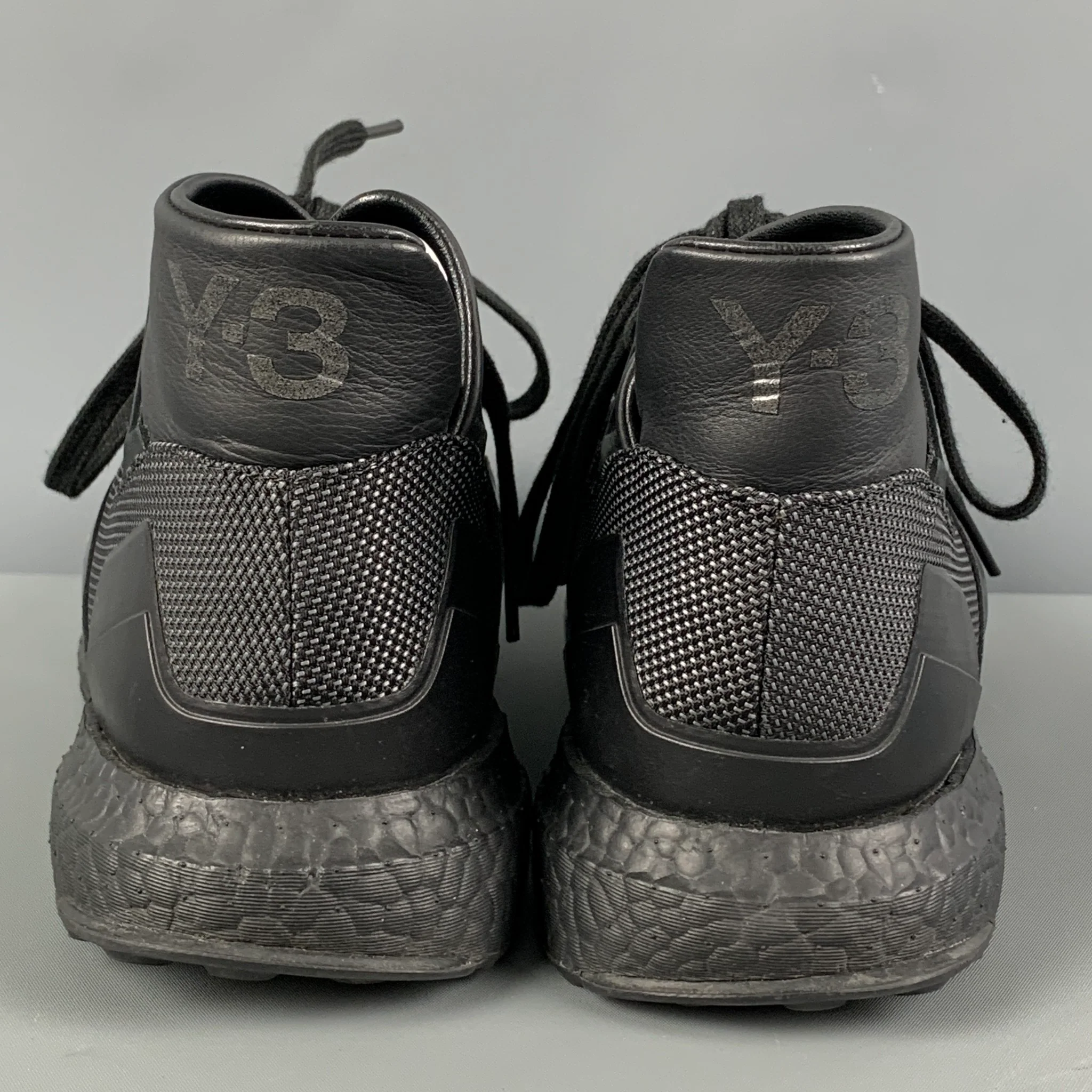 Y-3 Size 9.5 Black Mixed Materials Kozoko High Sneakers - Image 5