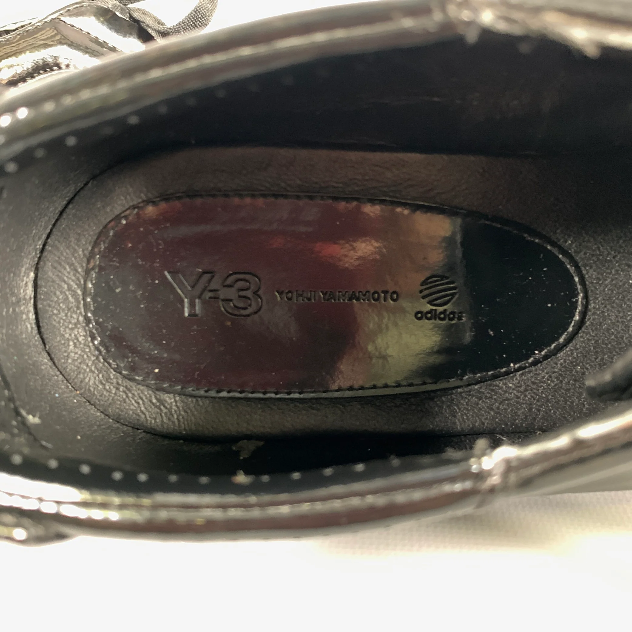 Y-3 Size 9 Black Mixed Patterns Leather Vulcanized sole Sneakers - Image 7