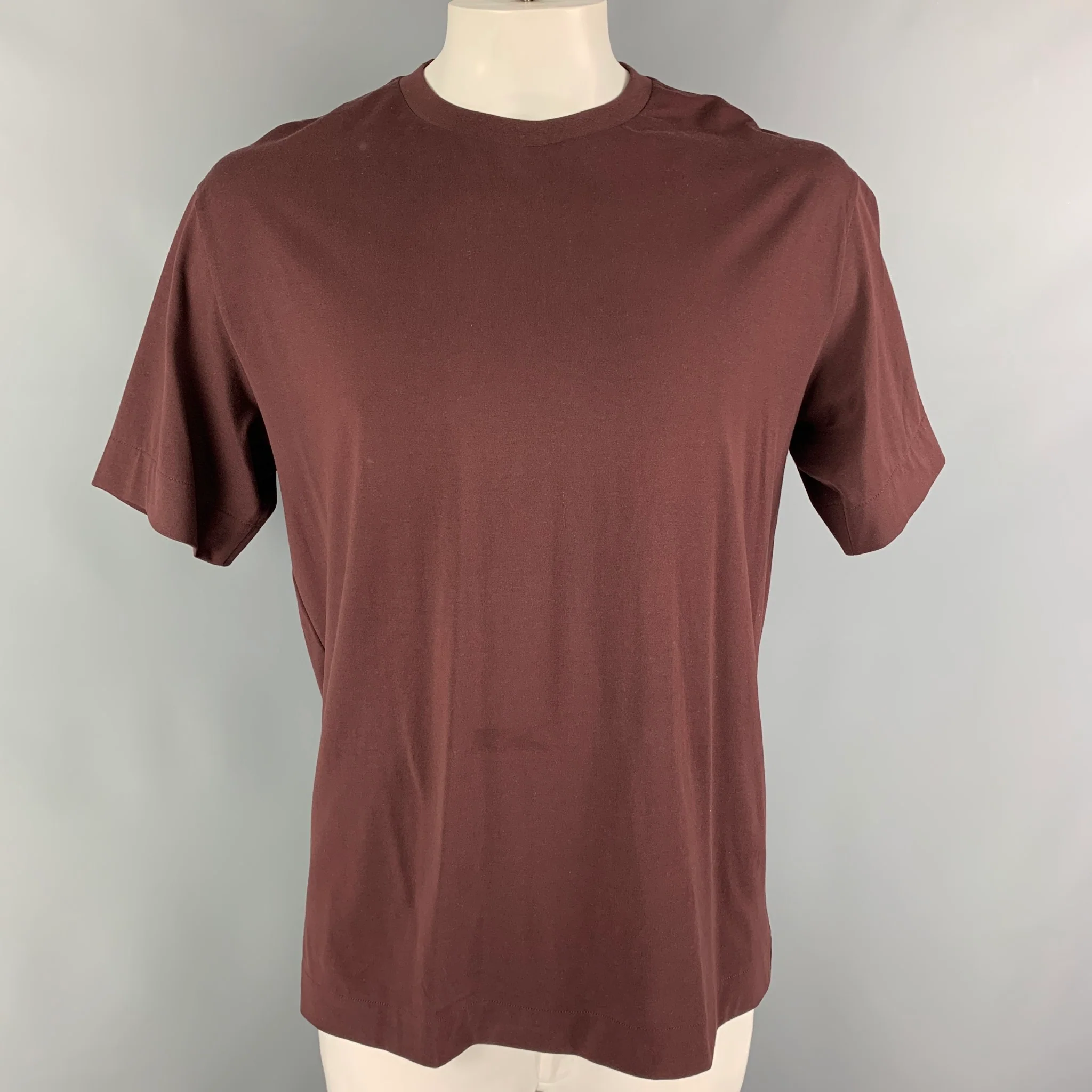 Y-3 Size L Brown Black Logo Cotton T-shirt