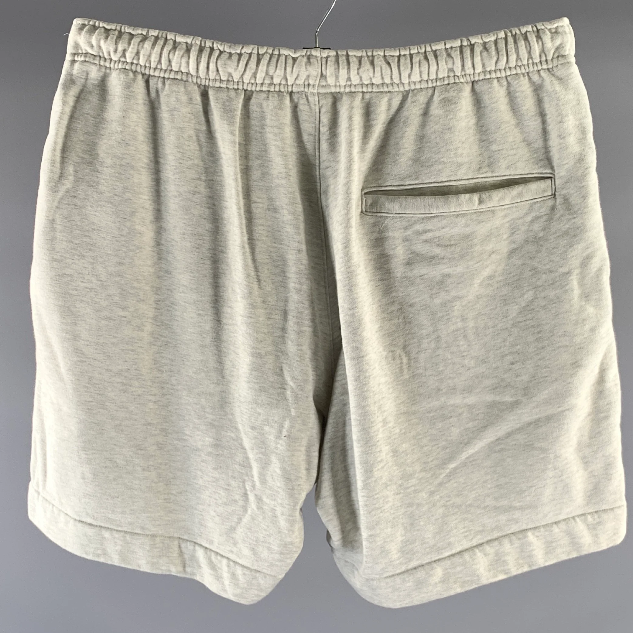 Y-3 Size L Grey Heathered Polyester Blend Sweat Shorts - Image 3