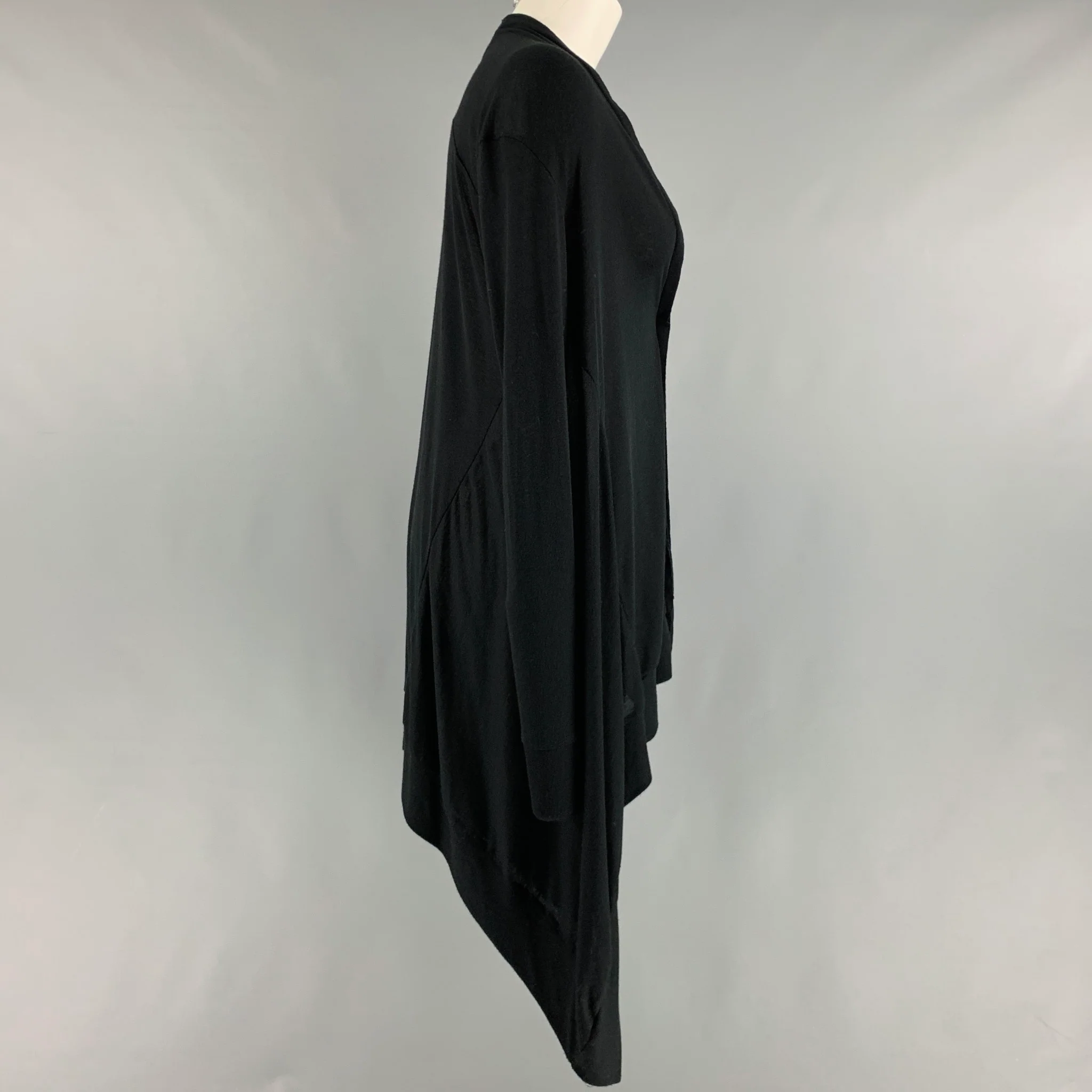 Y-3 Size M Black Polyester Viscose Hidden Buttons Cardigan - Image 3