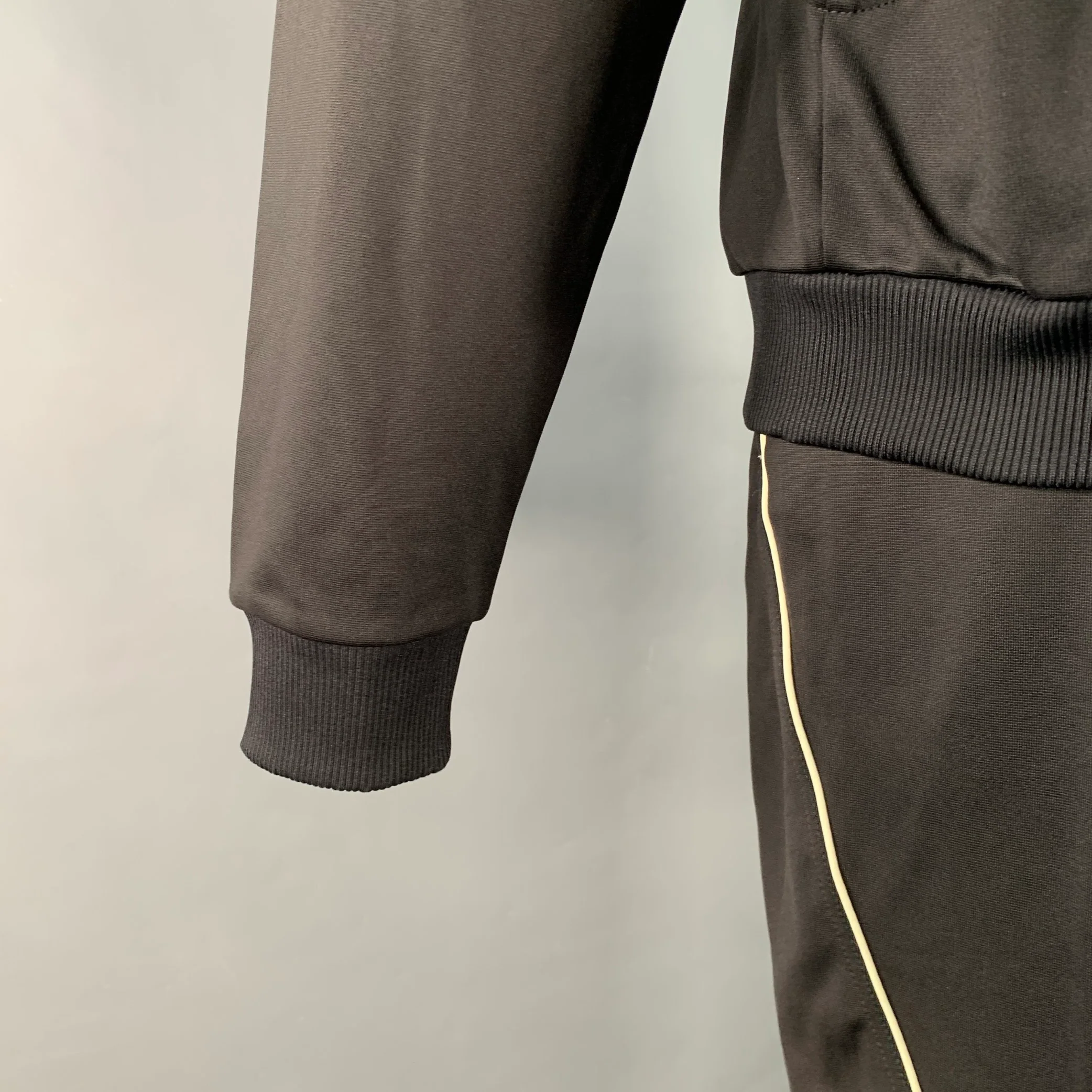 Y-3 Size M Black White Polyamide Blend Zip Up Drawstring Tracksuit - Image 6