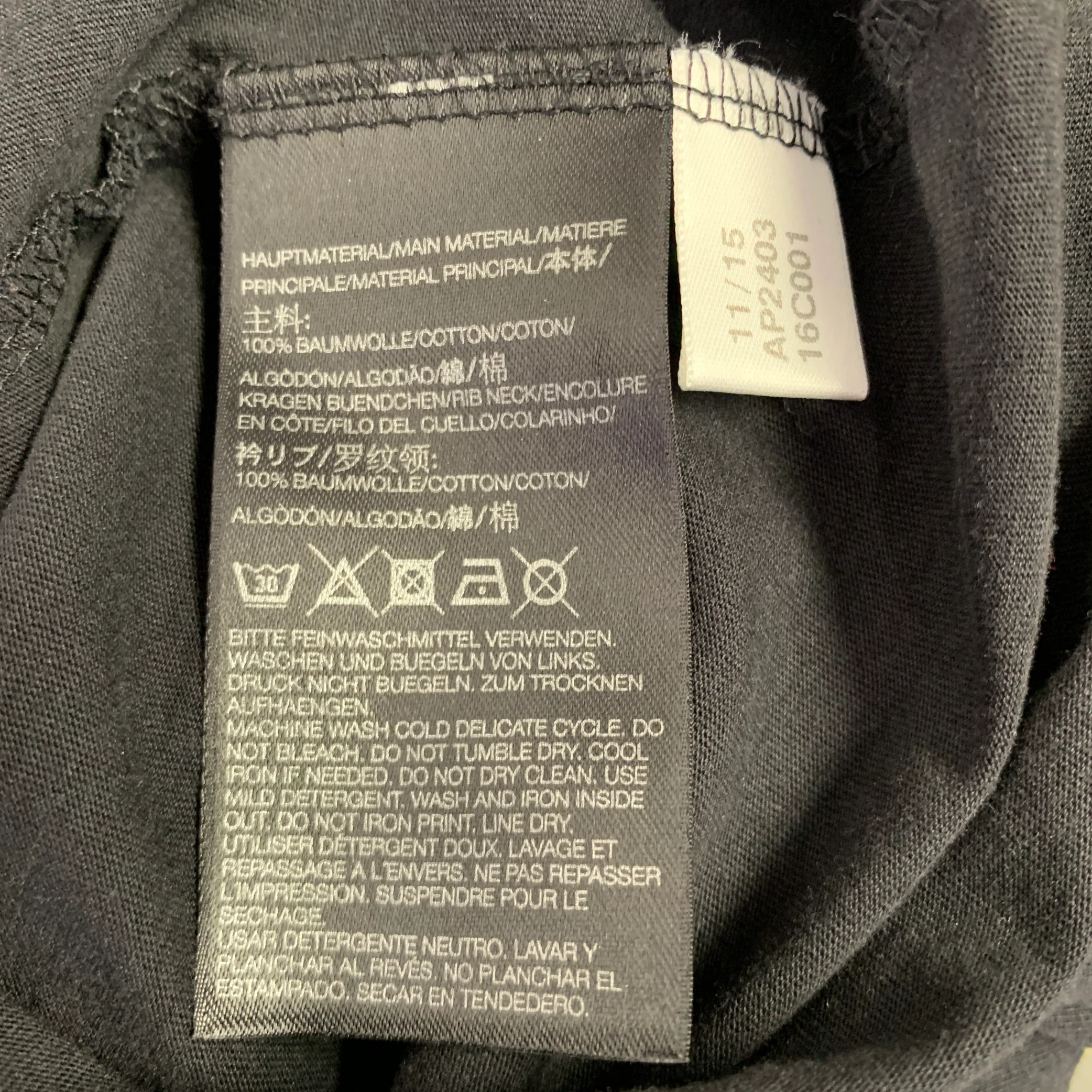 Y-3 Size S Black Blue Graphic Cotton Scoop Neck T-shirt - Image 6