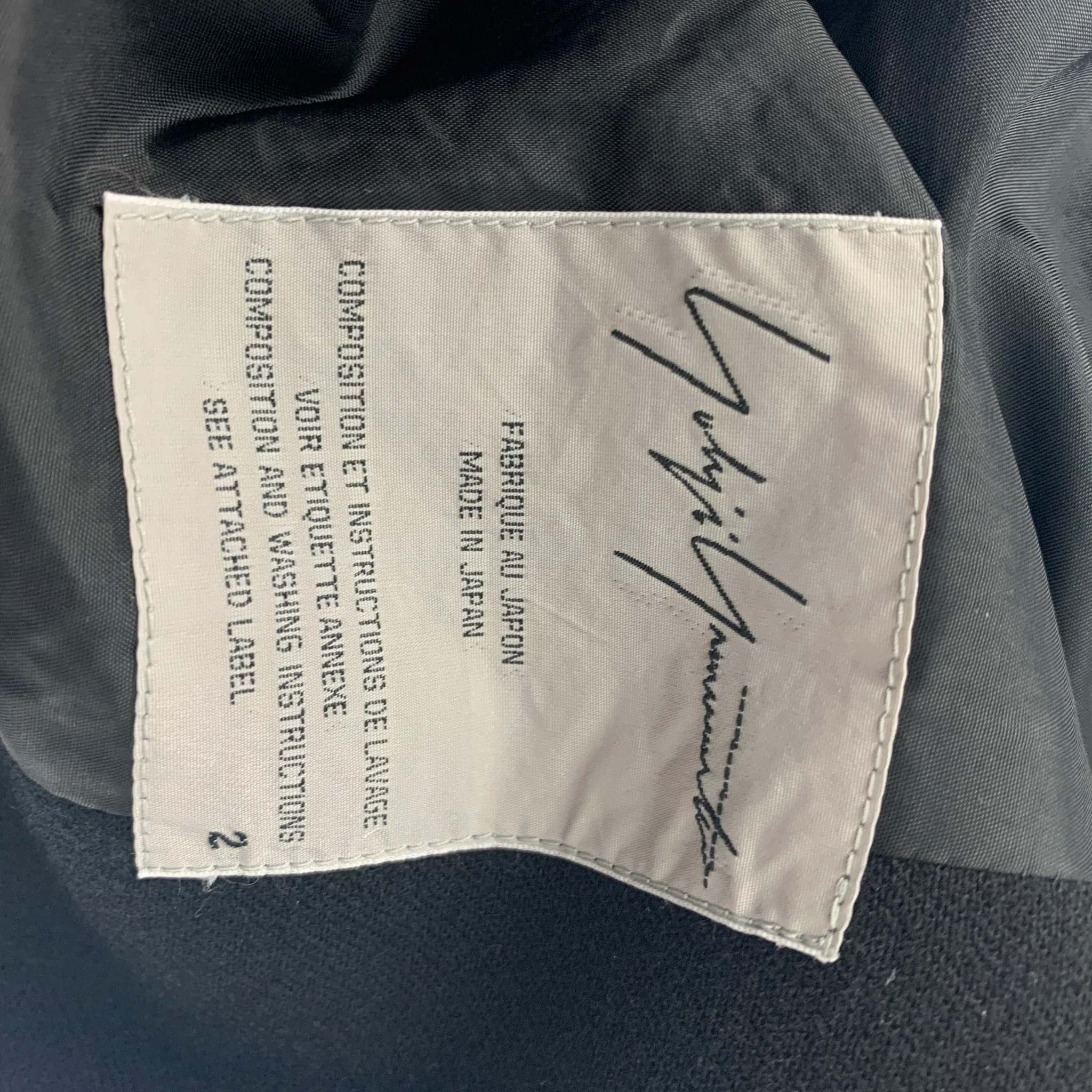 YOHJI YAMAMOTO Size 38 Size S Black Wool Snaps Jacket - Image 5