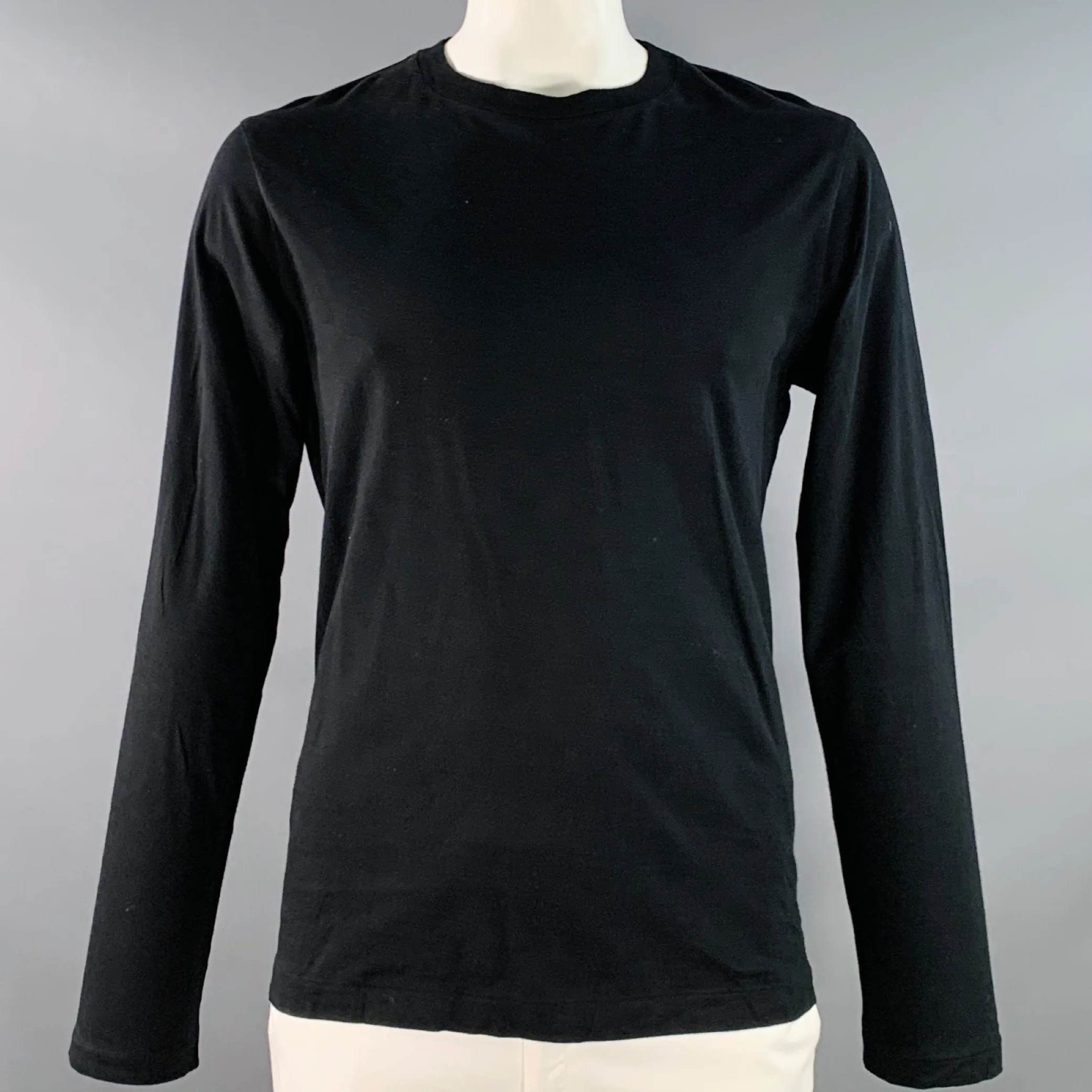 YOHJI YAMAMOTO Size L Black Cotton Long Sleeve T-shirt