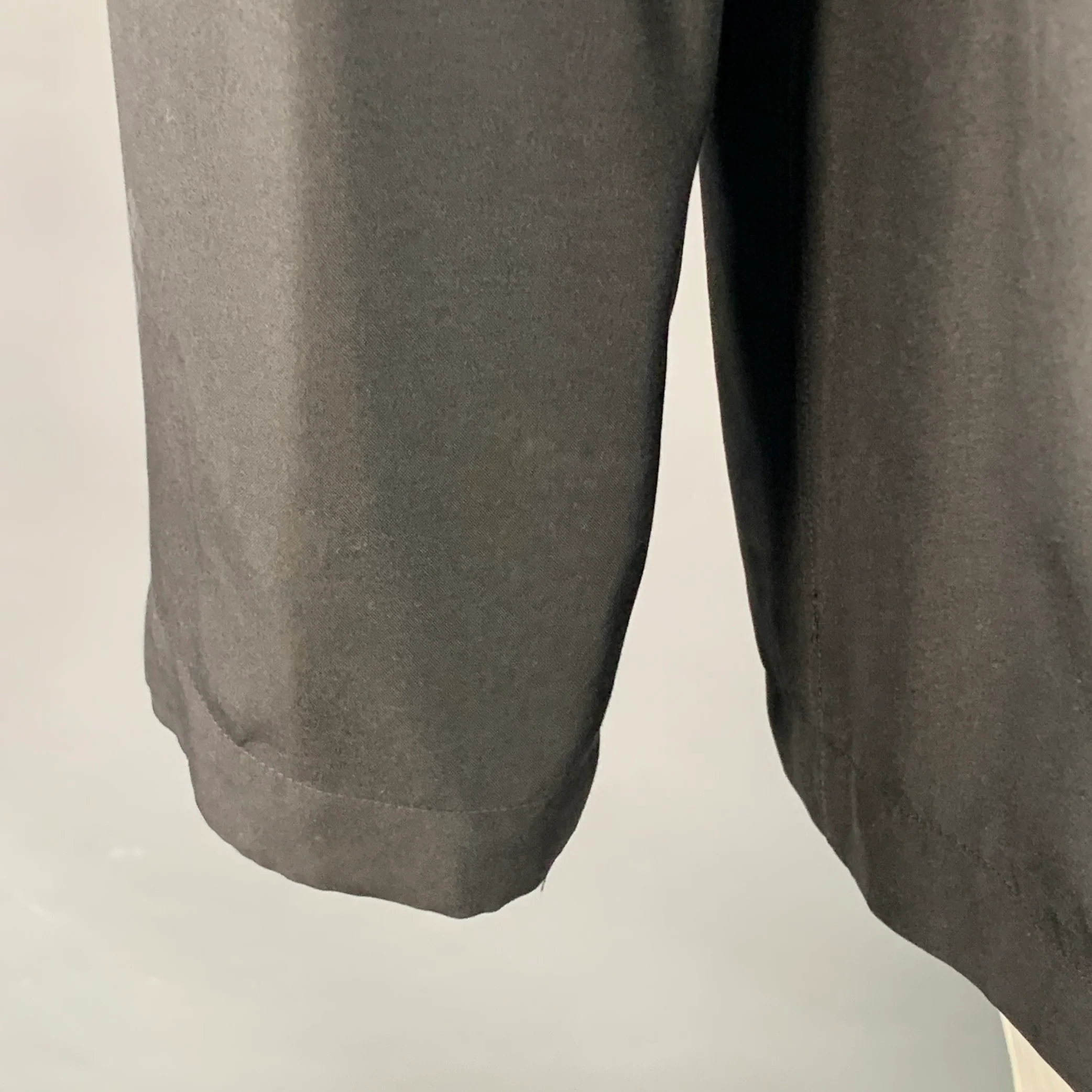 YOHJI YAMAMOTO Size XL Black Silk Single Breasted Drop Shoulder Sport Coat - Image 4