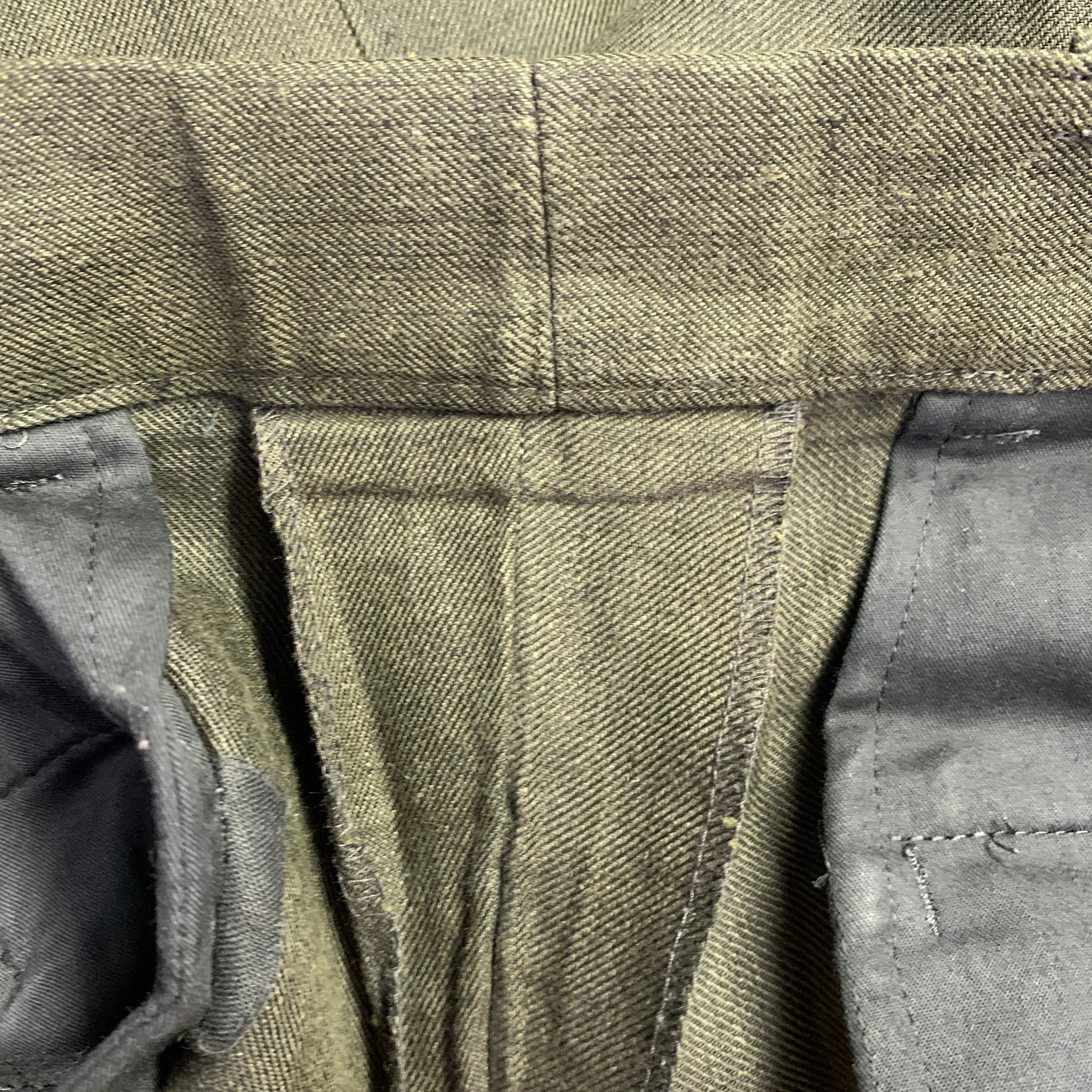 YOHJI YAMAMOTO Size XL Green Wide Leg Dress Pants - Image 5