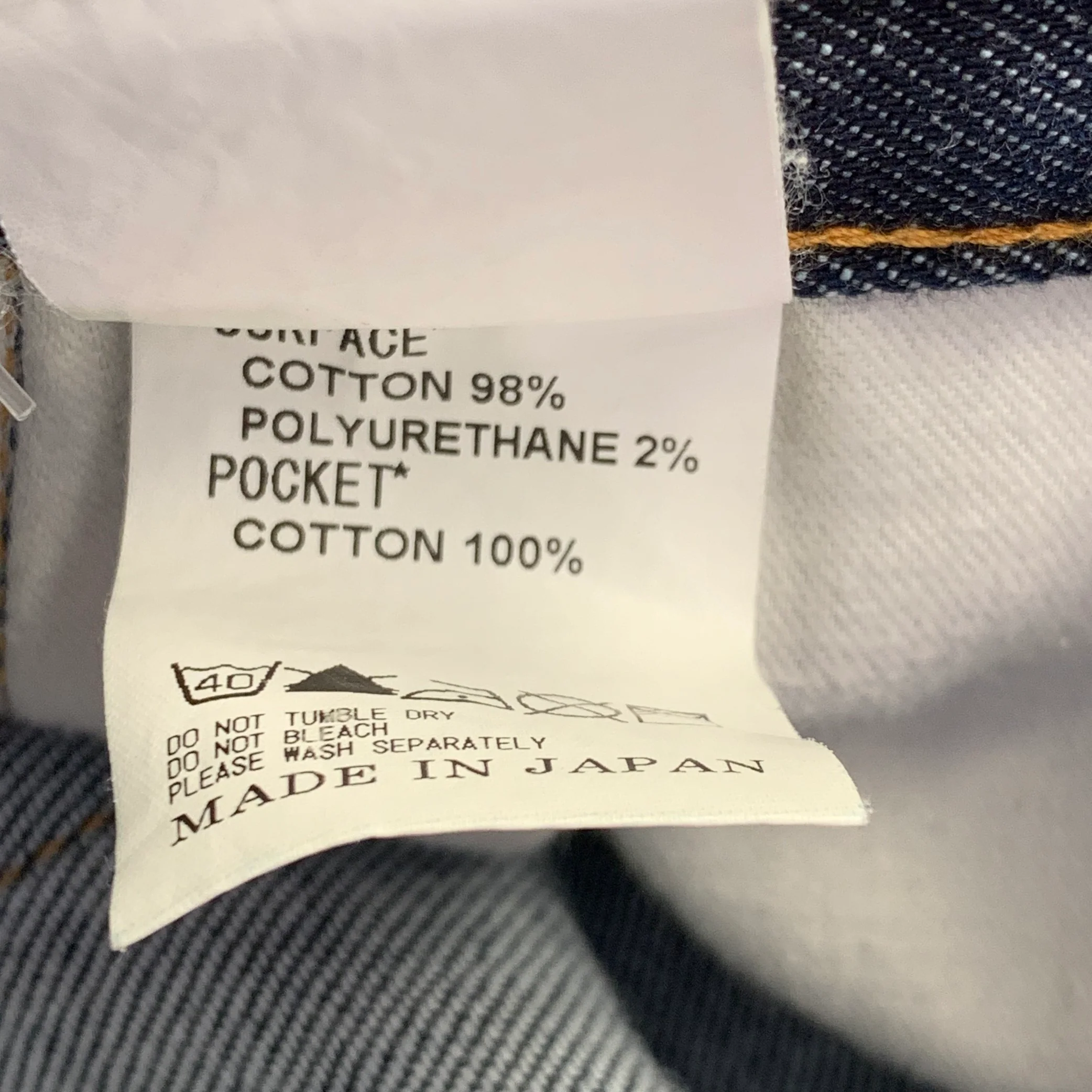 YOSHIO KUBO Size 34 Blue Cotton Blend Twill Contrast Stitch Painted Cuff Cropped Jeans - Image 10